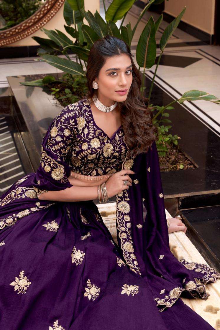 LNB 1439 SILK EMBROIDERY WORK STICH LEHENGA CHOLI BEST COLLE...
