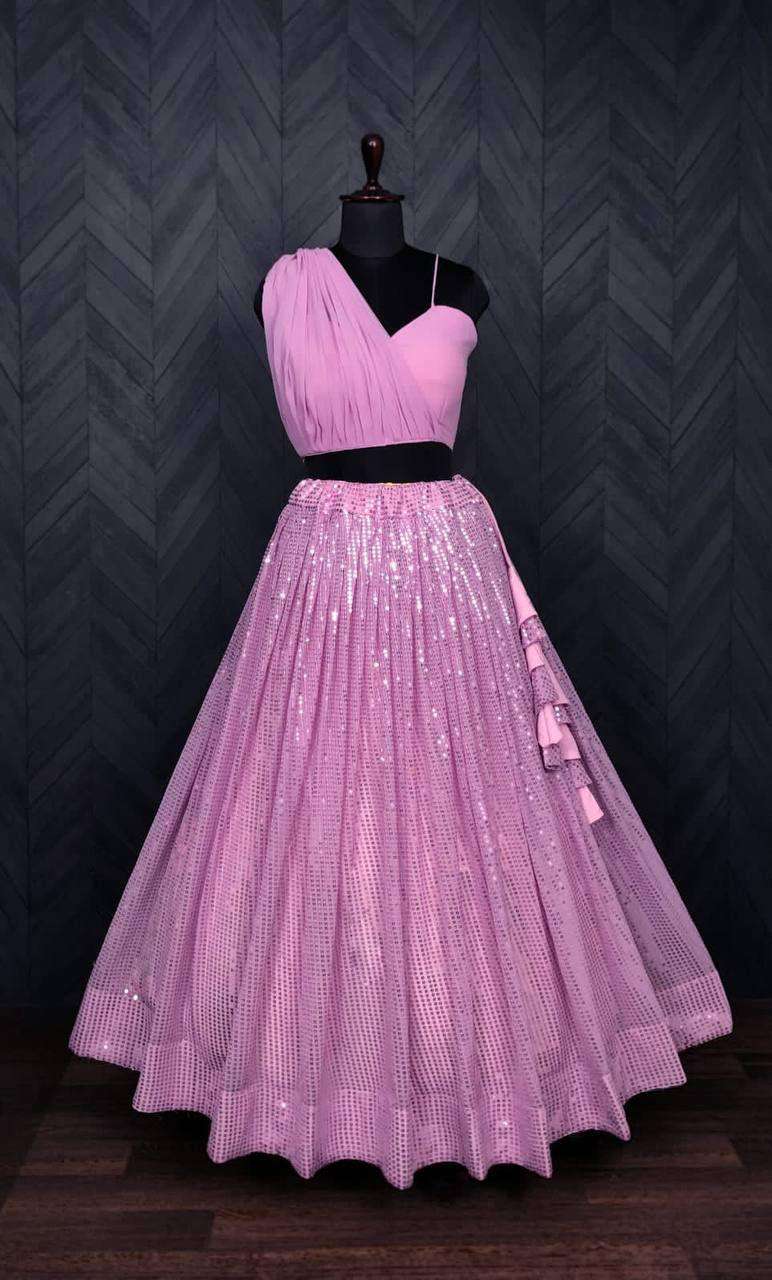 LW 7016 GEORGETTE FABRIC DESIGNER WESTERN STYLE LEHENGA CHOL...