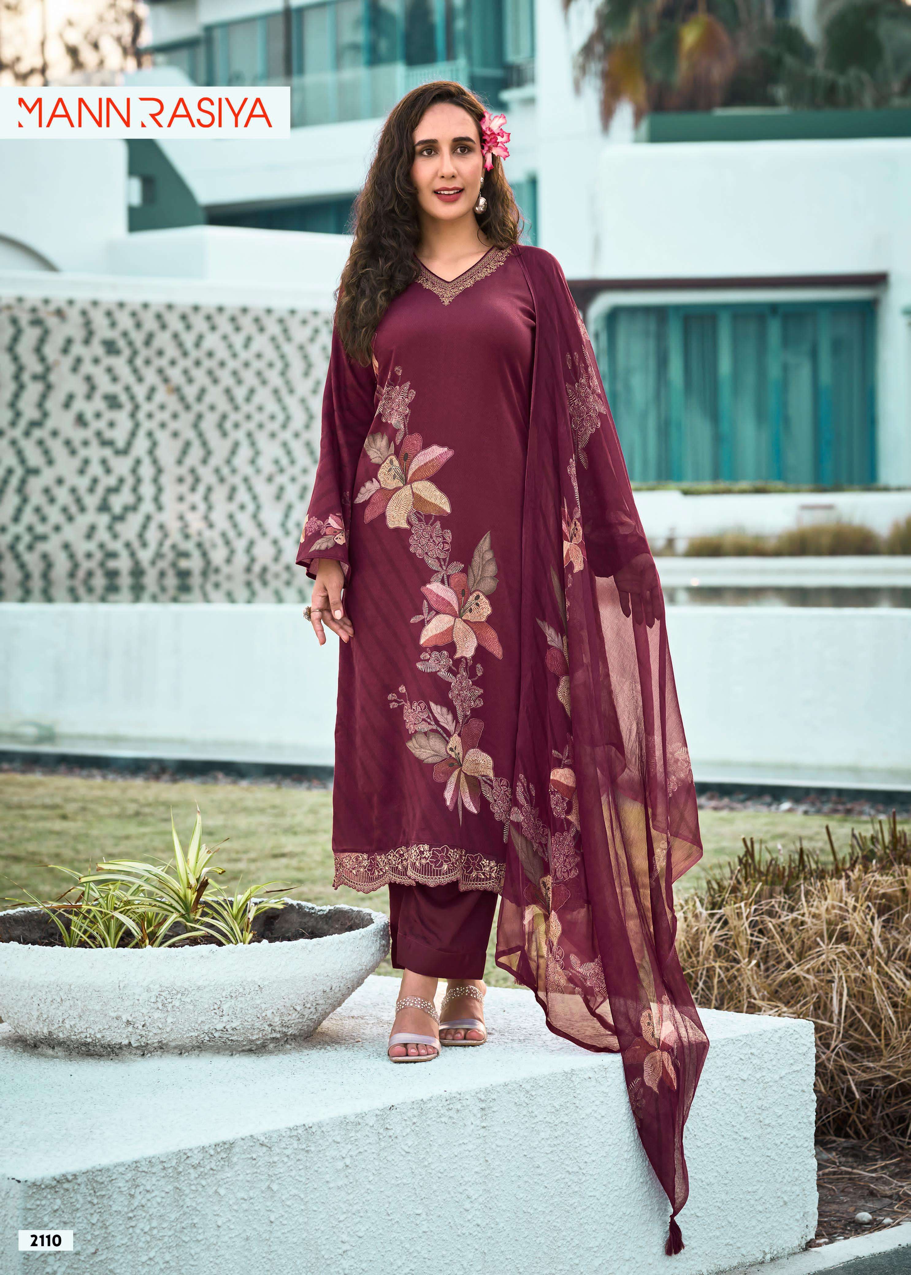 MANNRASIYA KAVISH JAAM COTTON FLOWER PRINT DRESS CATALOG IN ...