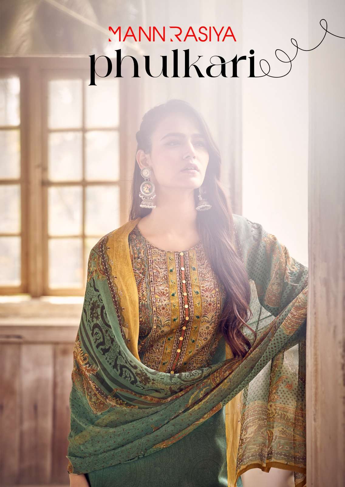 MANNRASIYA PHULKARI JAM COTTON WITH FANCY WORK SUIT FESTIVAL...