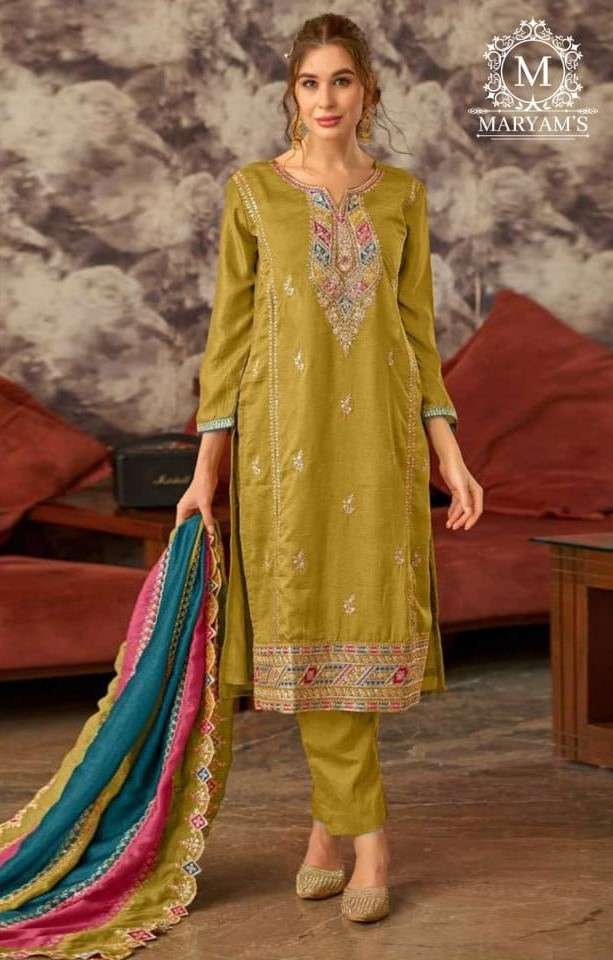 MARYAMS 178 PAKISTANI DESIGN READYMADE HEAVY SUIT WEDDING TY...