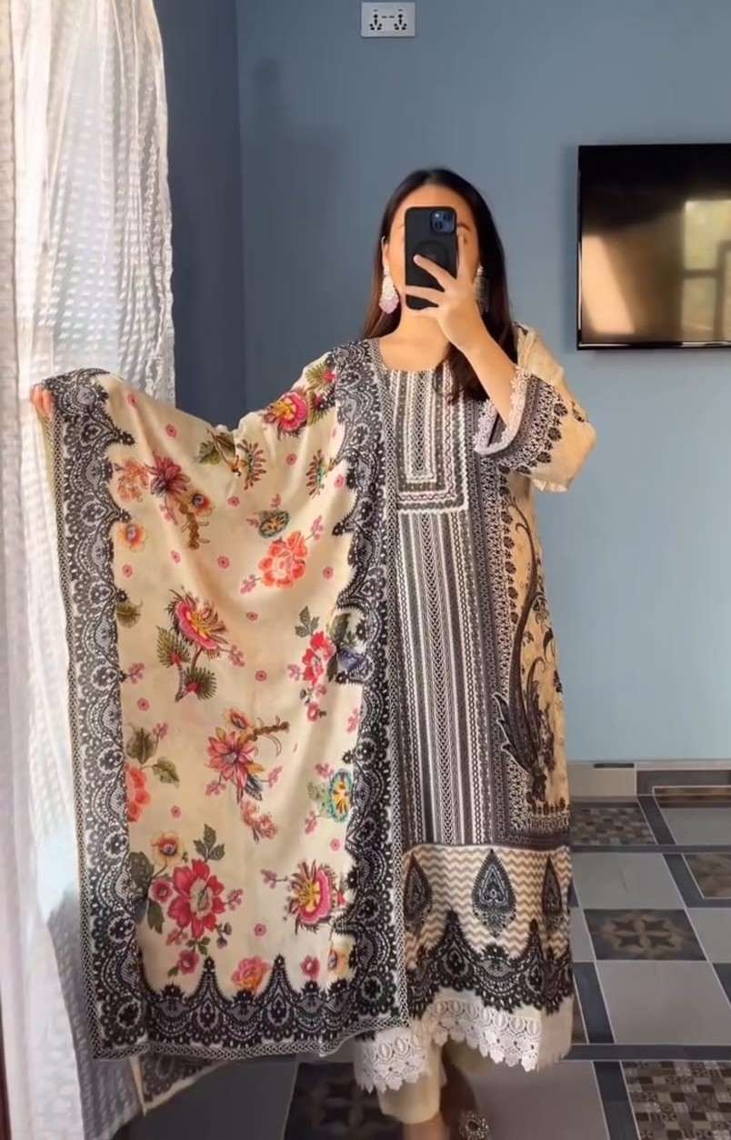 MARYAMS YD 021 HIGH BRAND COTTON READYMADE SUIT PARTY WEAR O...