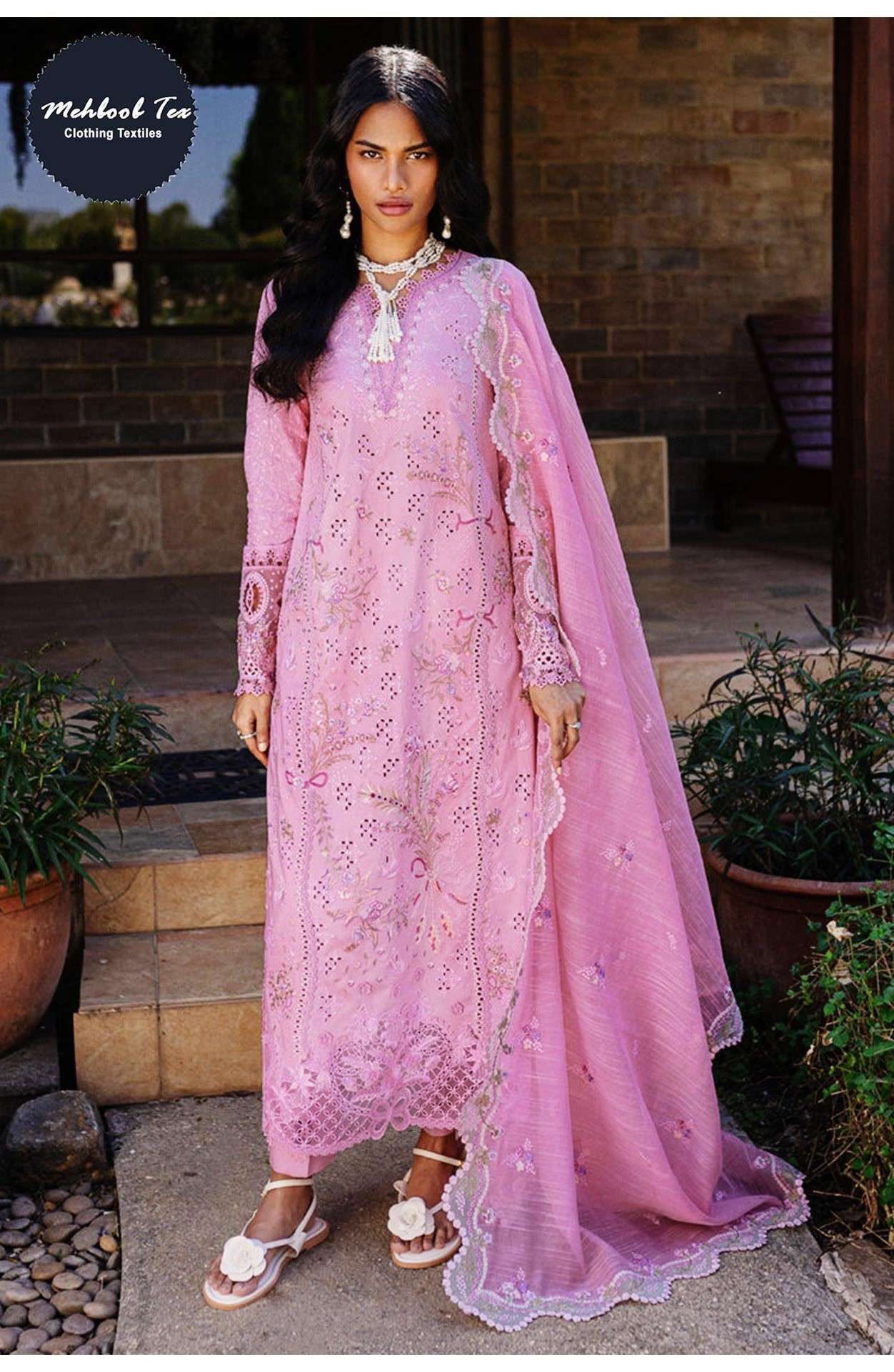 MEHBBOB TEX 1647 PAKSITANI TOP DESIGN UNSTITCH SUIT WHOLESAL...