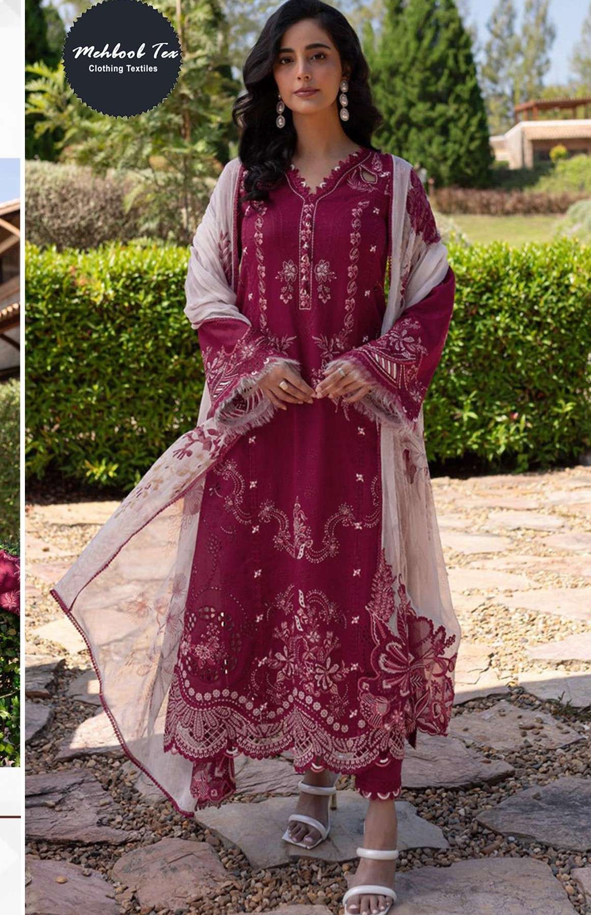 MEHBBOB TEX 1651 PAKSITANI TOP DESIGN LAWN COTTON SUIT RESEL...