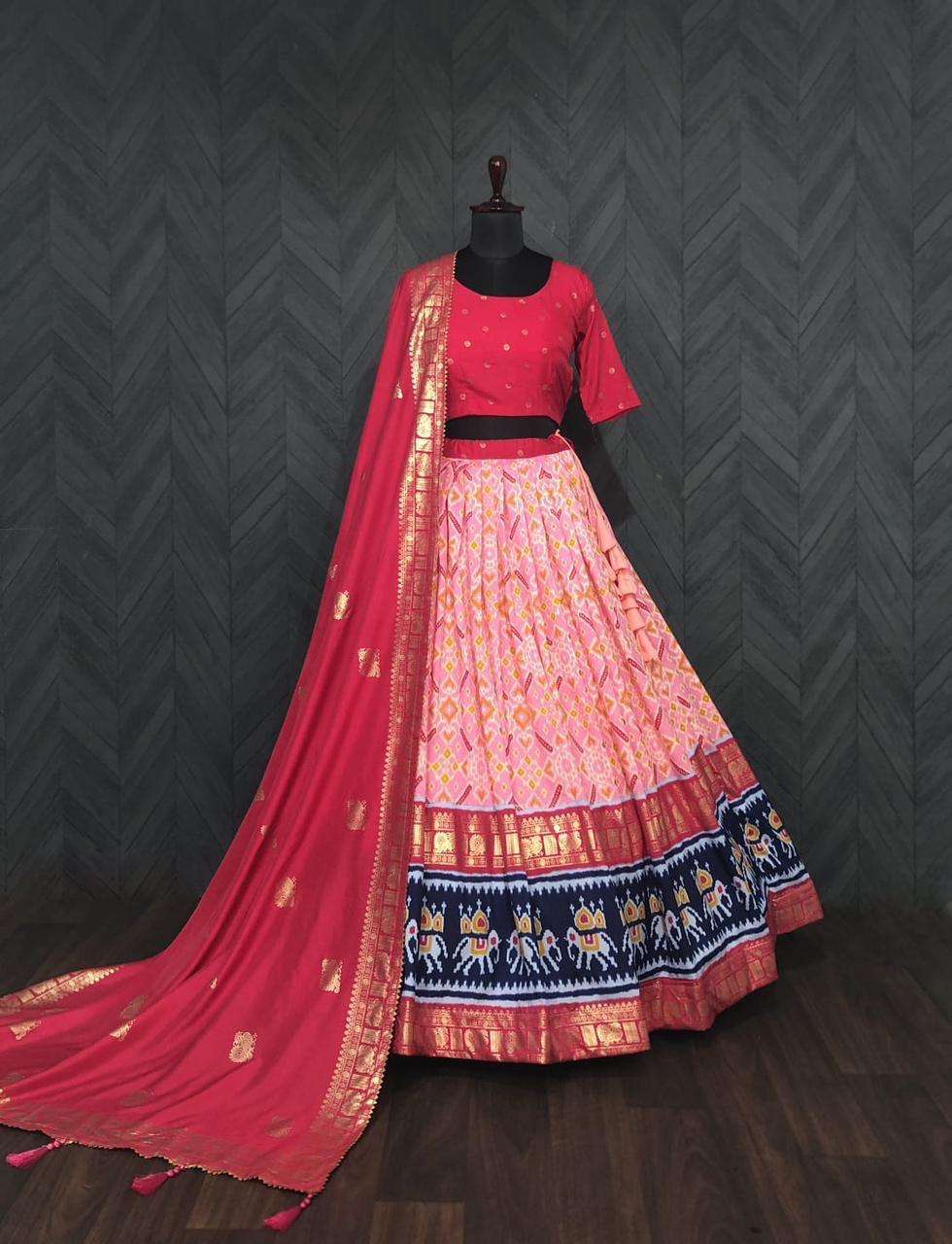 NAVRATRI FESTIVAL SPECIAL PATOLA DESIGN SILK FABRIC LEHENGA ...