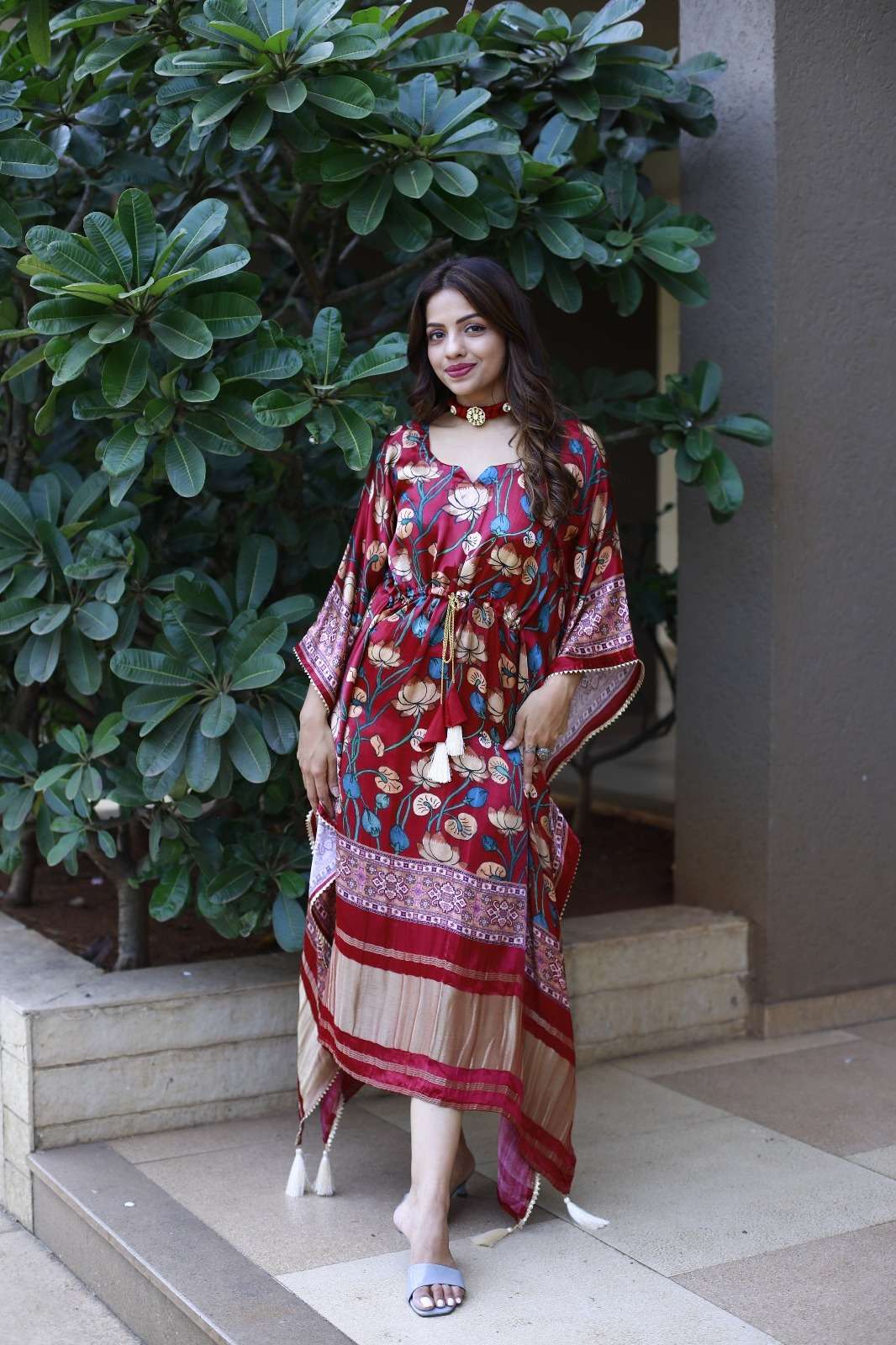 NNK 3001 PURE GAJI SILK BANDHEJ DESIGN FANCY KAFTAN STYLE KU...