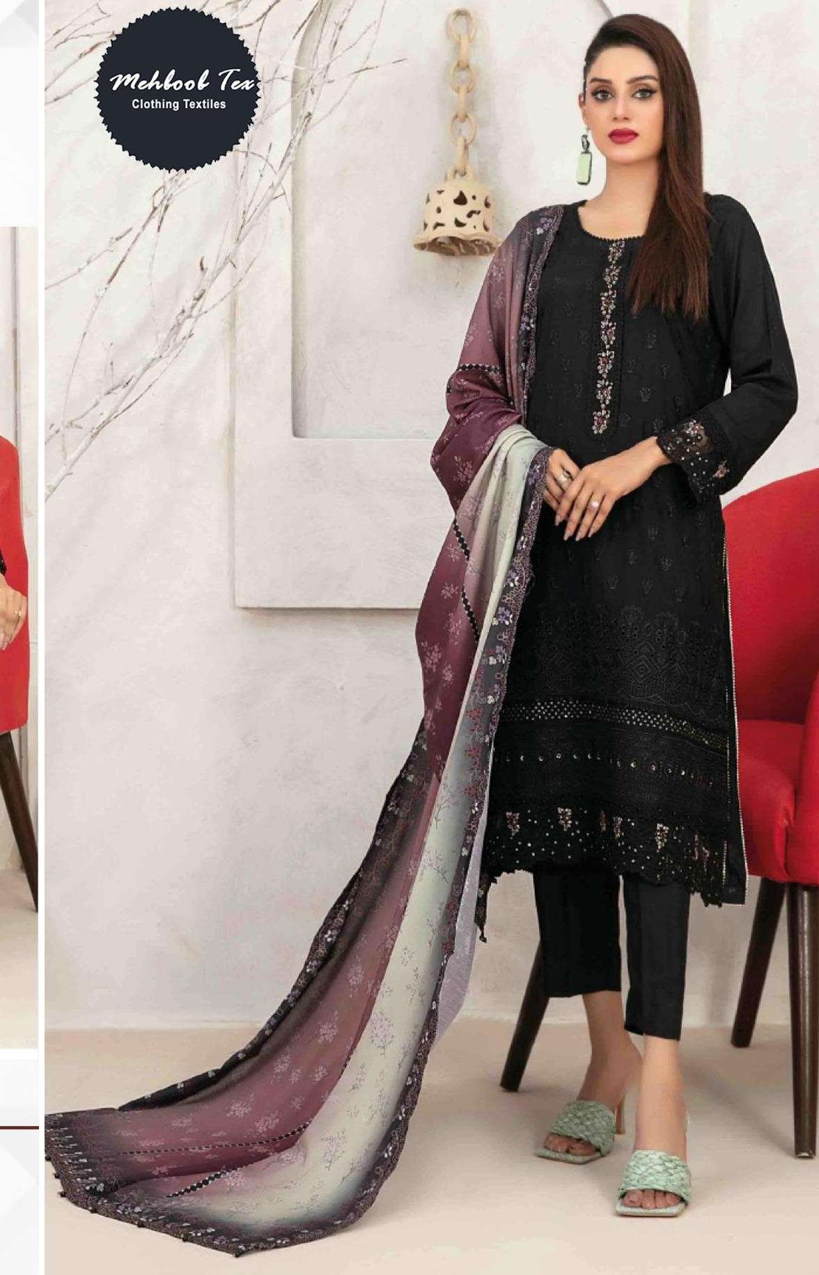 OMBRE LAWN COLLECTION 25 VOL 5 1628 STYLISH PAKISTANI BLACK ...