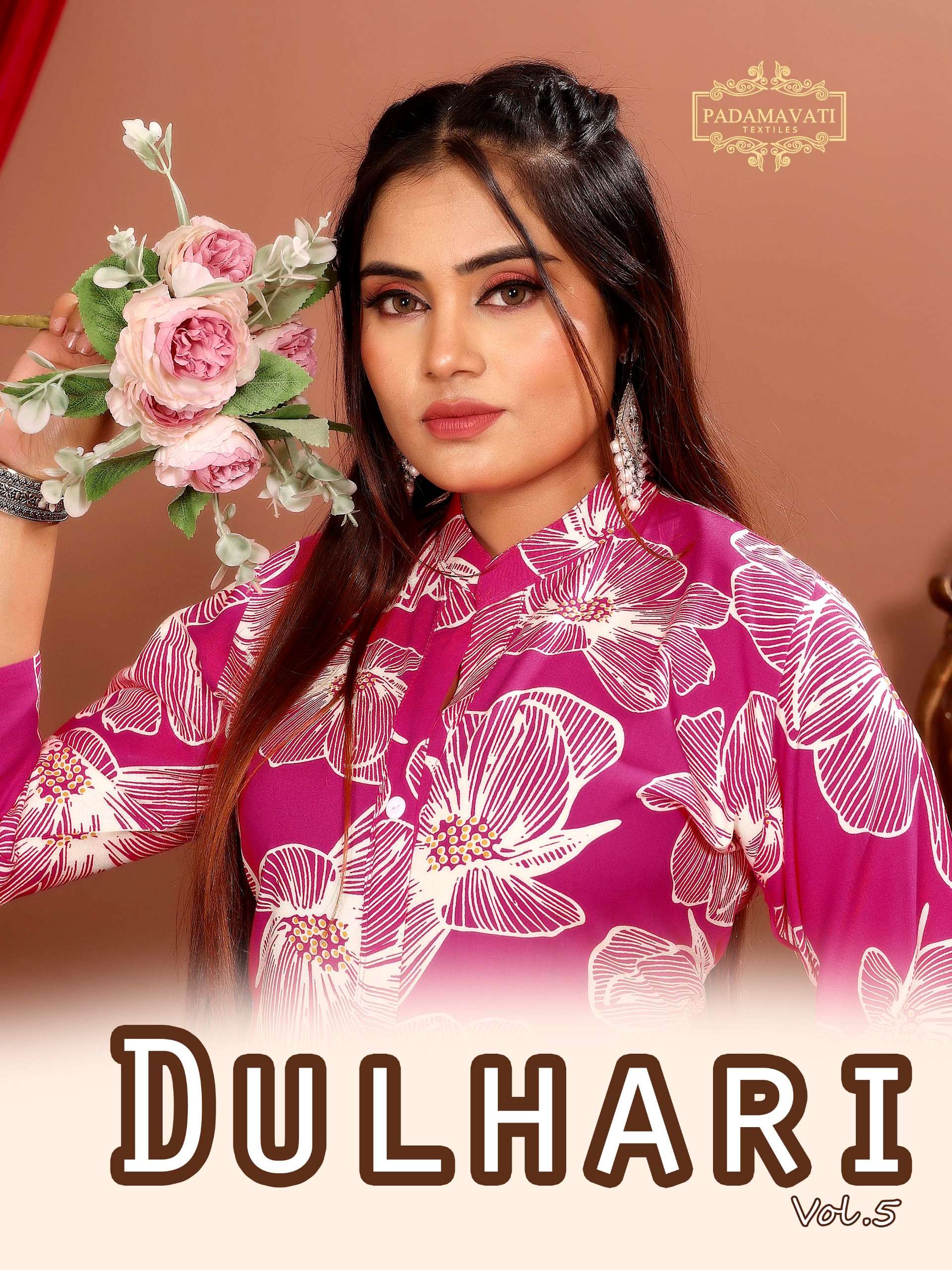 PADMAVATI DULHARI VOL 5 TOP CLOTH FLOWER PRINT CORD SET FASH...