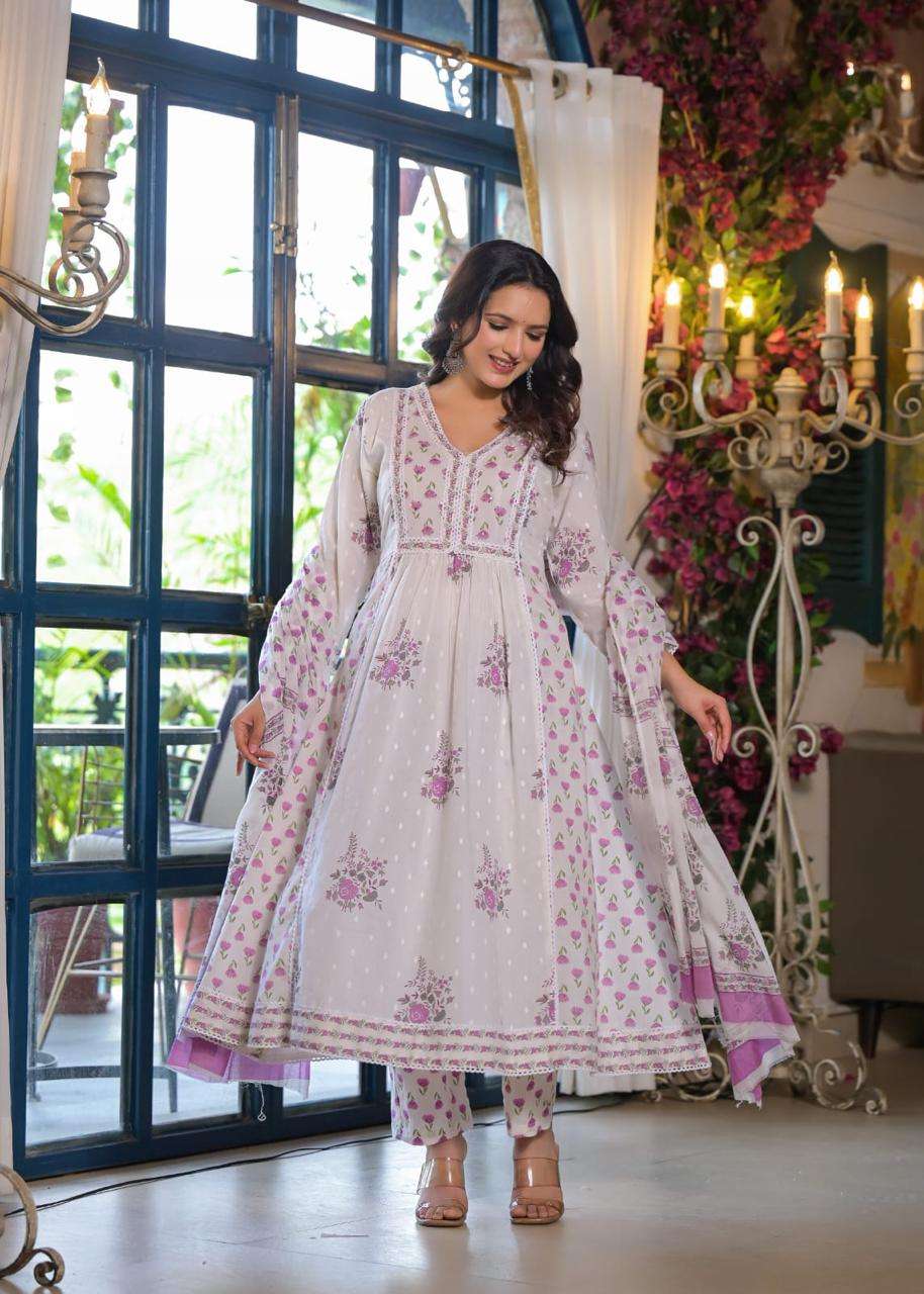 PARTY WEAR COTTON WHITE DESIGNER DRESS COLLECTION SUPPLIER F...