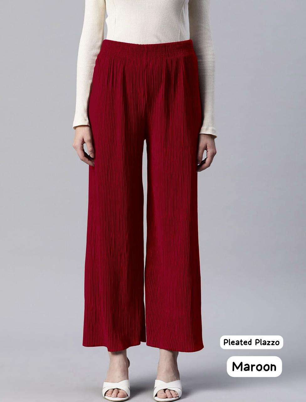 PLEATED PALAZZO WOMEN FORMAL COLLECTION REGULAR WEAR SUPPLIE...