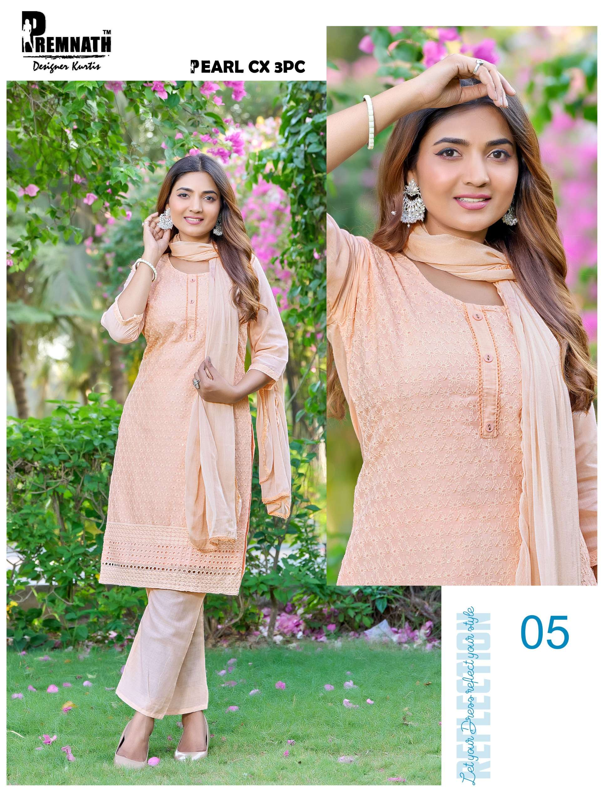 PREMNATH PEARL CX 3PC READYMADE CHIKAN KURTI SUIT FOR WOMEN ...