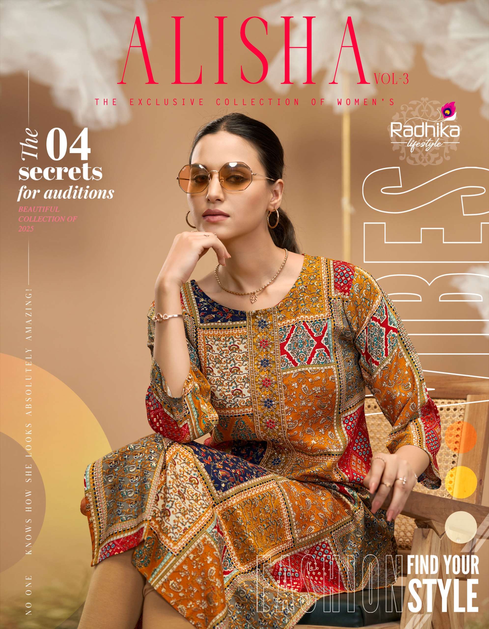 RADHIKA LIFESTYLE ALISHA VOL 3 RAYON PRINTED KURTI FOR OFFIC...