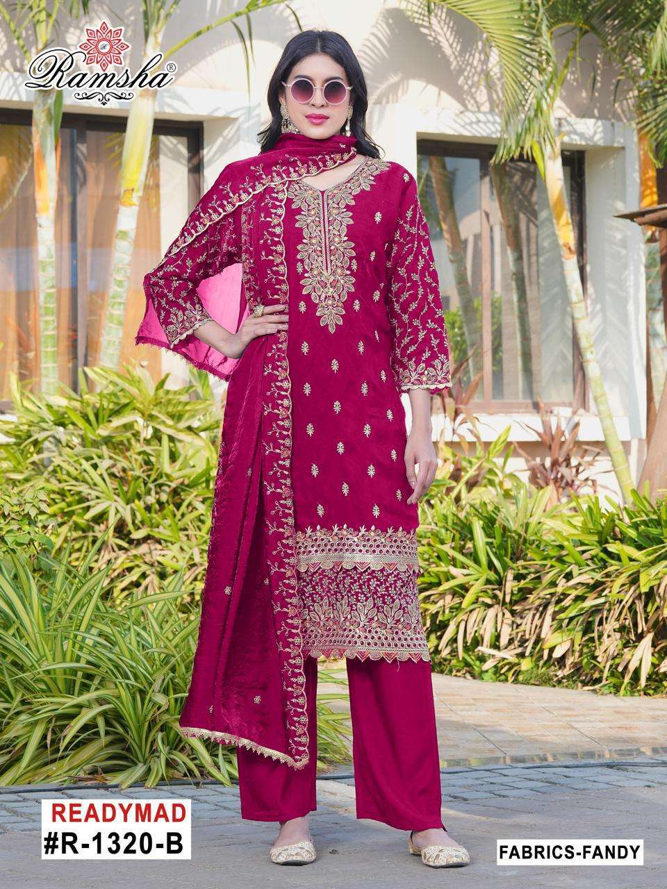 RAMSHA R 1320 NX DESIGNER WORK PAKISTANI READYMADE DRESS EXP...