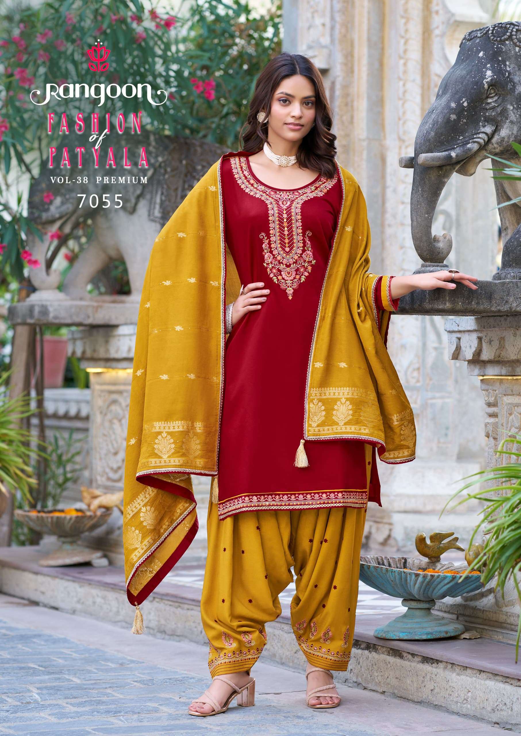 RANGOON FASHION OF PATIYALA VOL 38 FESTIVAL WEAR SILK EMBROI...