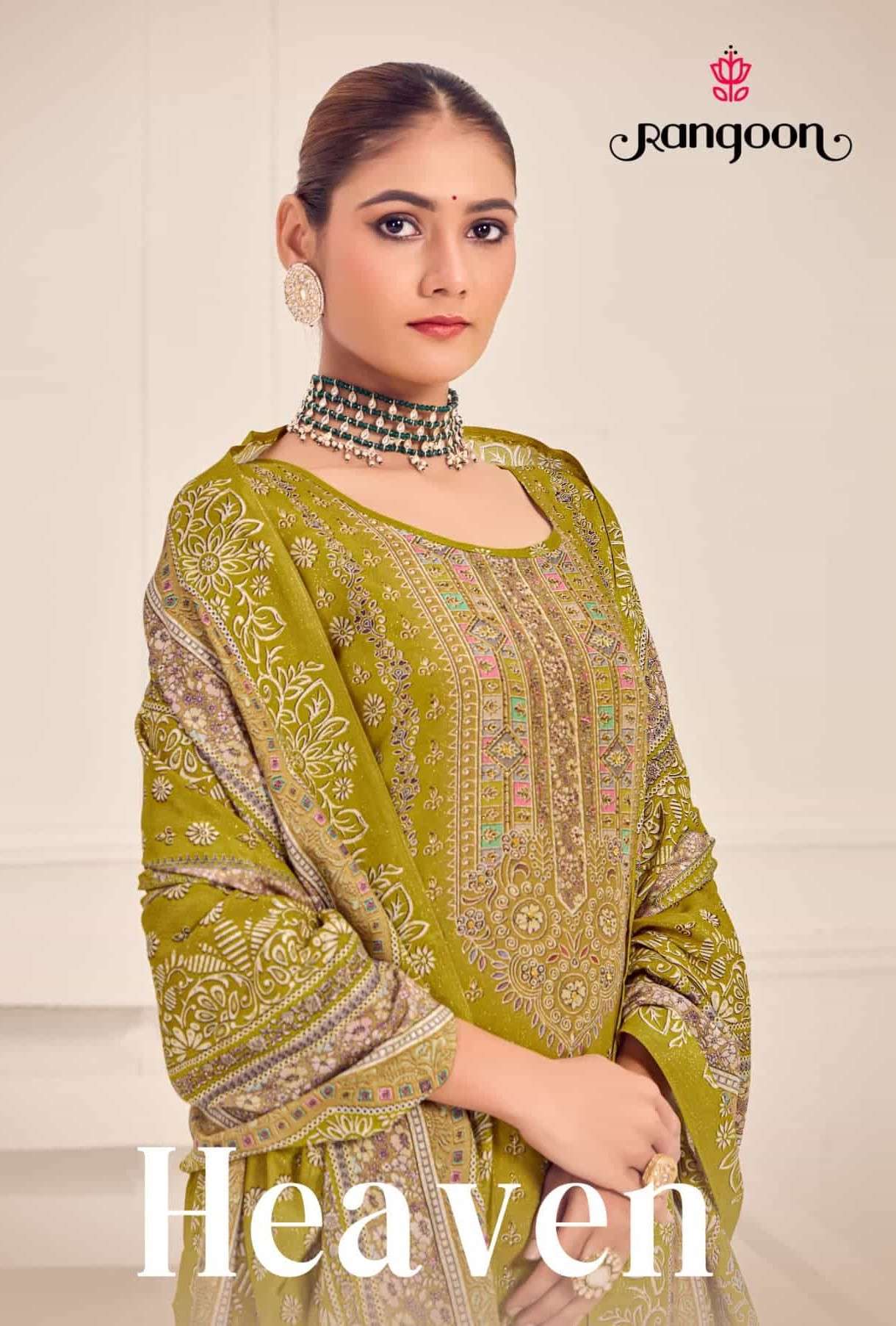 RANGOON HEAVEN READYMADE HEAVY WORK LADIES SUIT FUNCTION WEA...