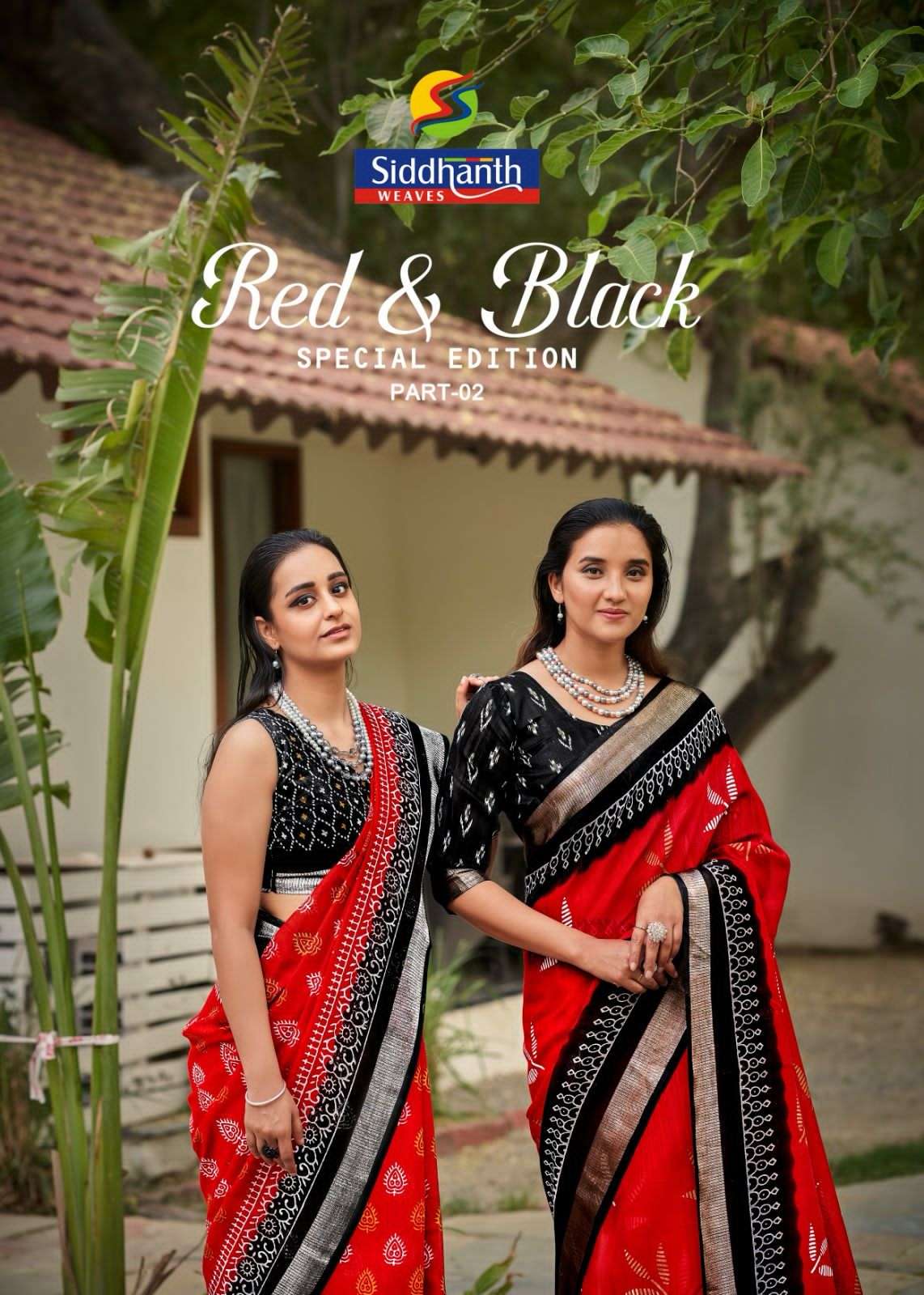RED & BLACK PART VOL 2 LINEN COTTON PARTY WEAR SAREE COLLECT...