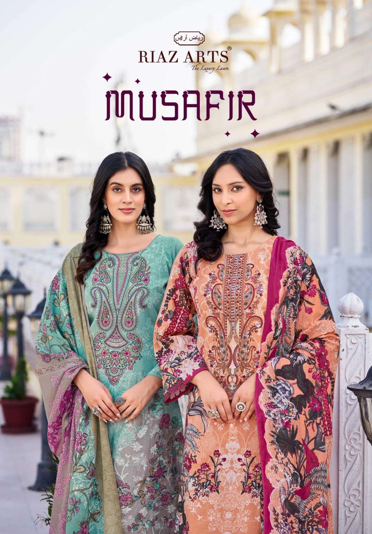 RIAZ ARTS MUSAFIR 26 BRANDED PAKISTANI DESIGNER MATERIAL SUI...