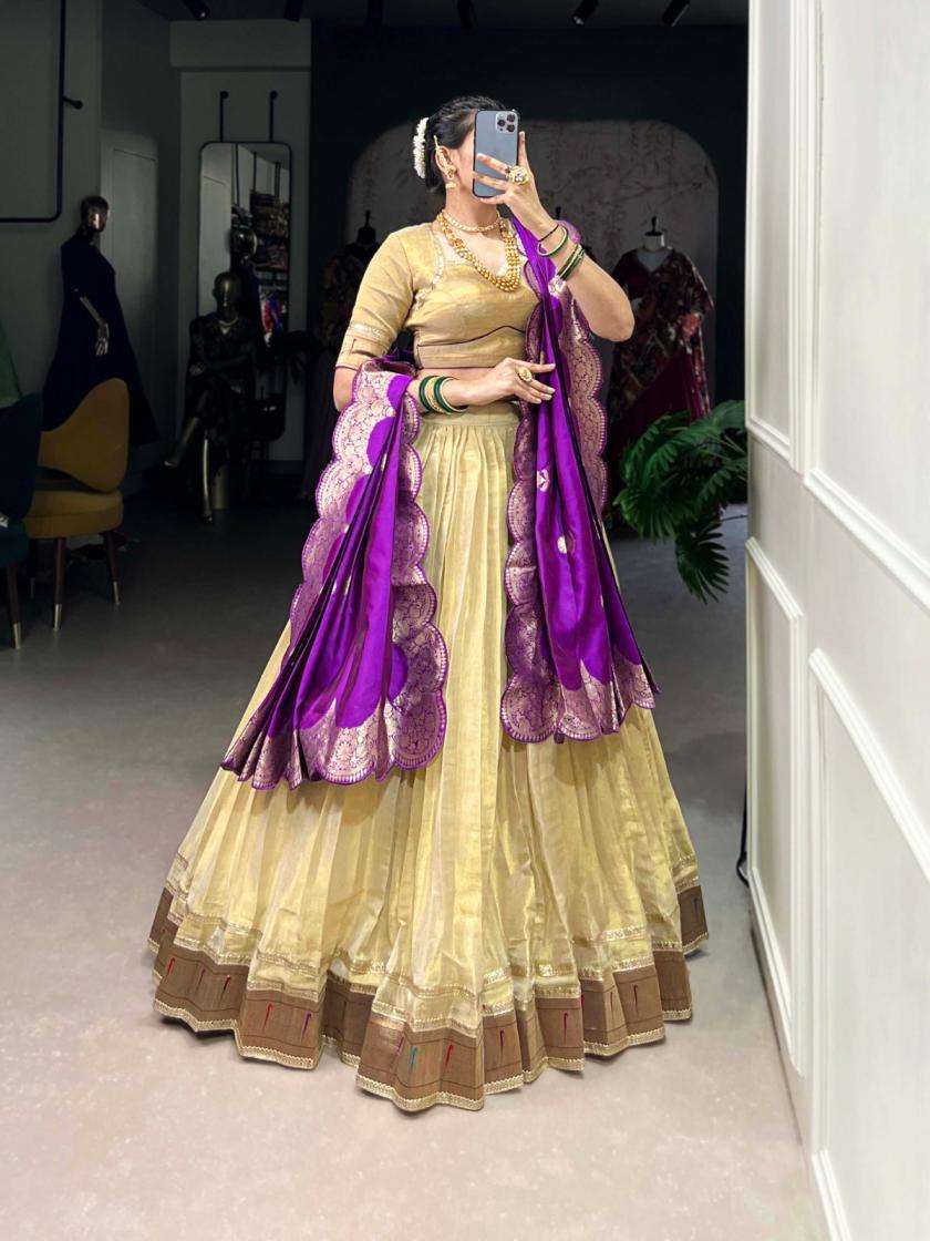 ROYAL LOOK PAITHANI DUPATTA DESIGNER LEHENGA CHOLI  COLLECTI...