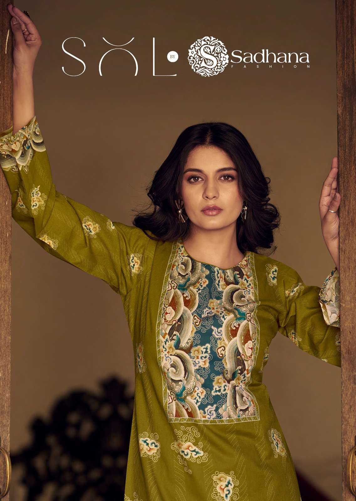 SADHANA FASHION SOL LAWN COTTON NECK FUL DESIGN UNSTITCH SUI...