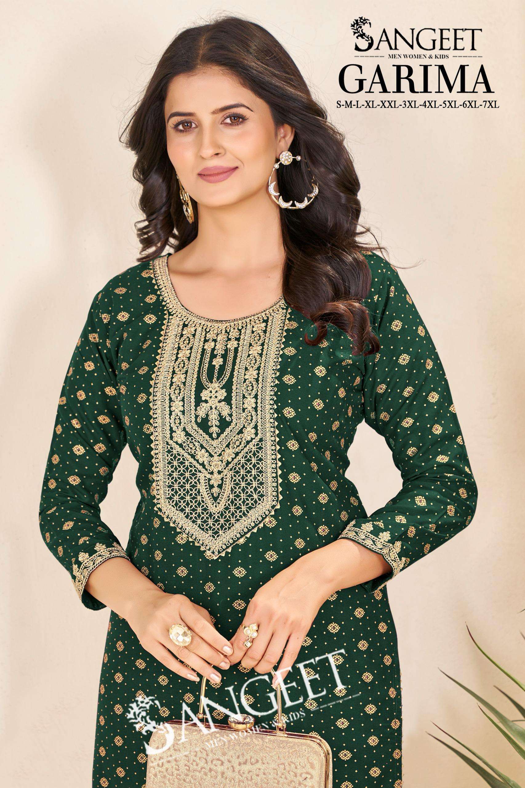 SANGEET GARIMA BRANDED RAYON FOIL KURTI COLLECTION WHOLESALE...