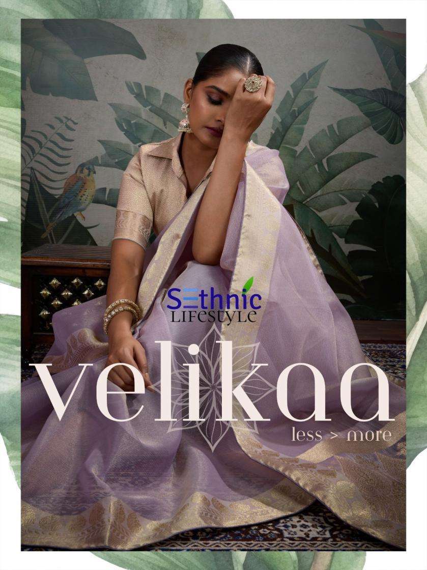 SETHNIC LIFESTYLE VELIKAA TISSUE BASE ETHNIC STYLE SAREE COL...