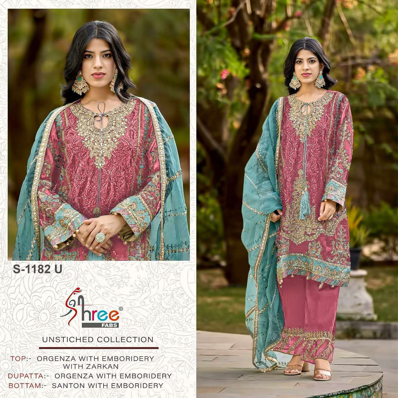 SHREE FABS 1182 PAKISTANI HEAVY ZARKAN WORK DRESS FOR SHADI ...
