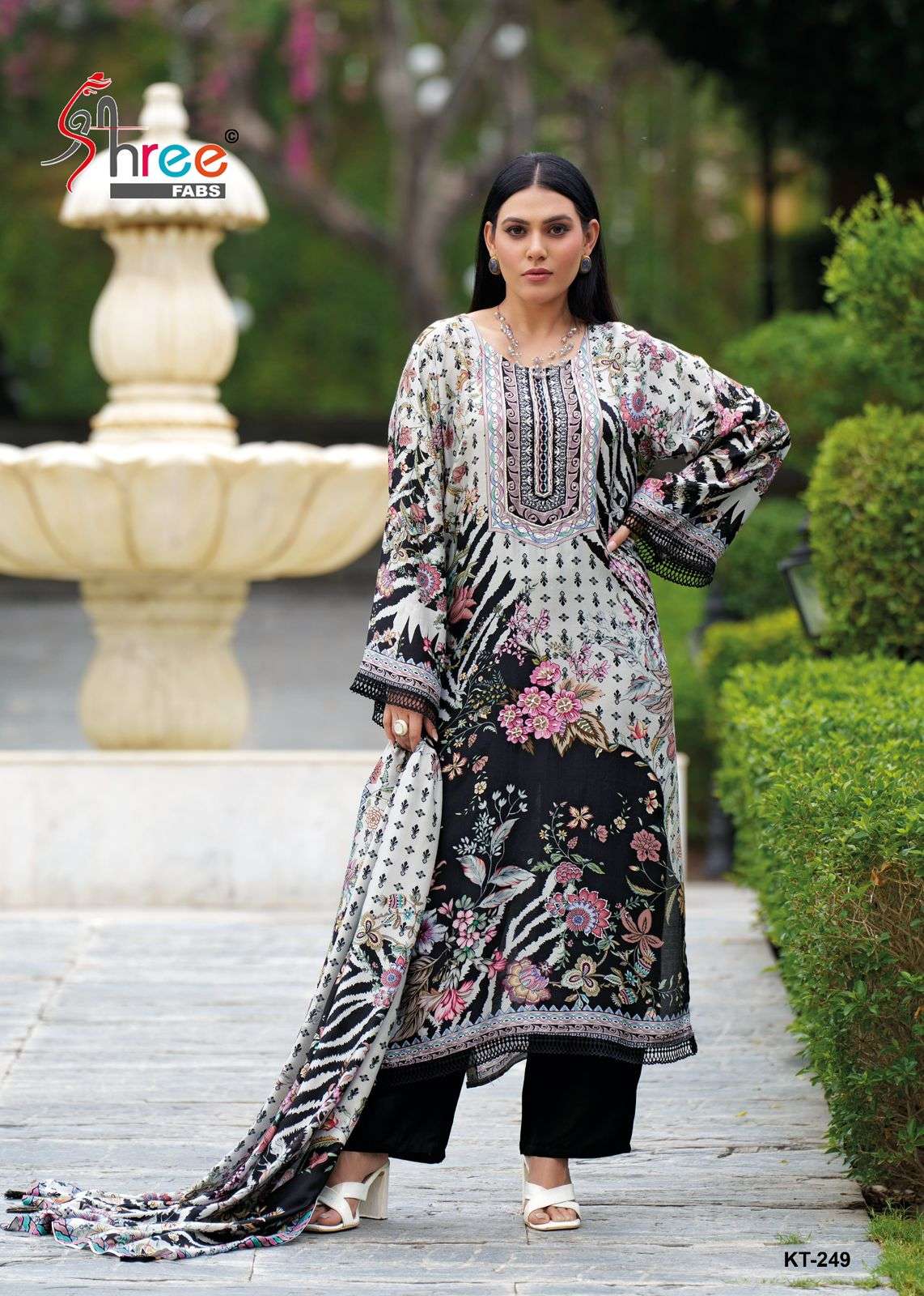 SHREE FABS KT 249 PAKISTANI PATTERN BLACK COLOR SUIT WHOLESA...