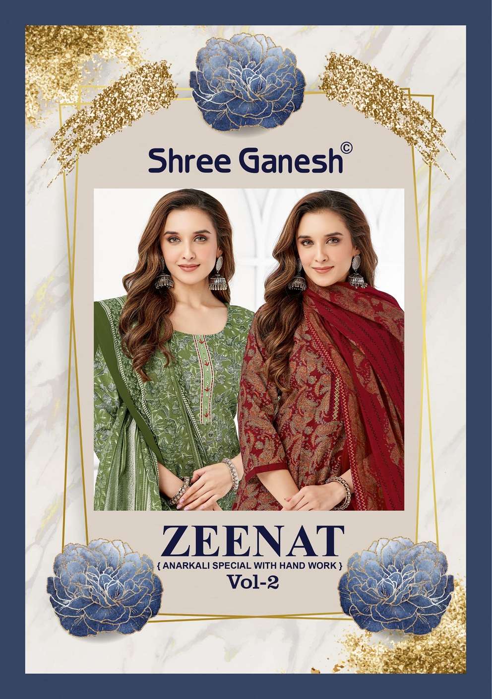 SHREE GANESH ZAANAT VOL 2 ANARKALI STYLE KURTI PANT SUIT RES...