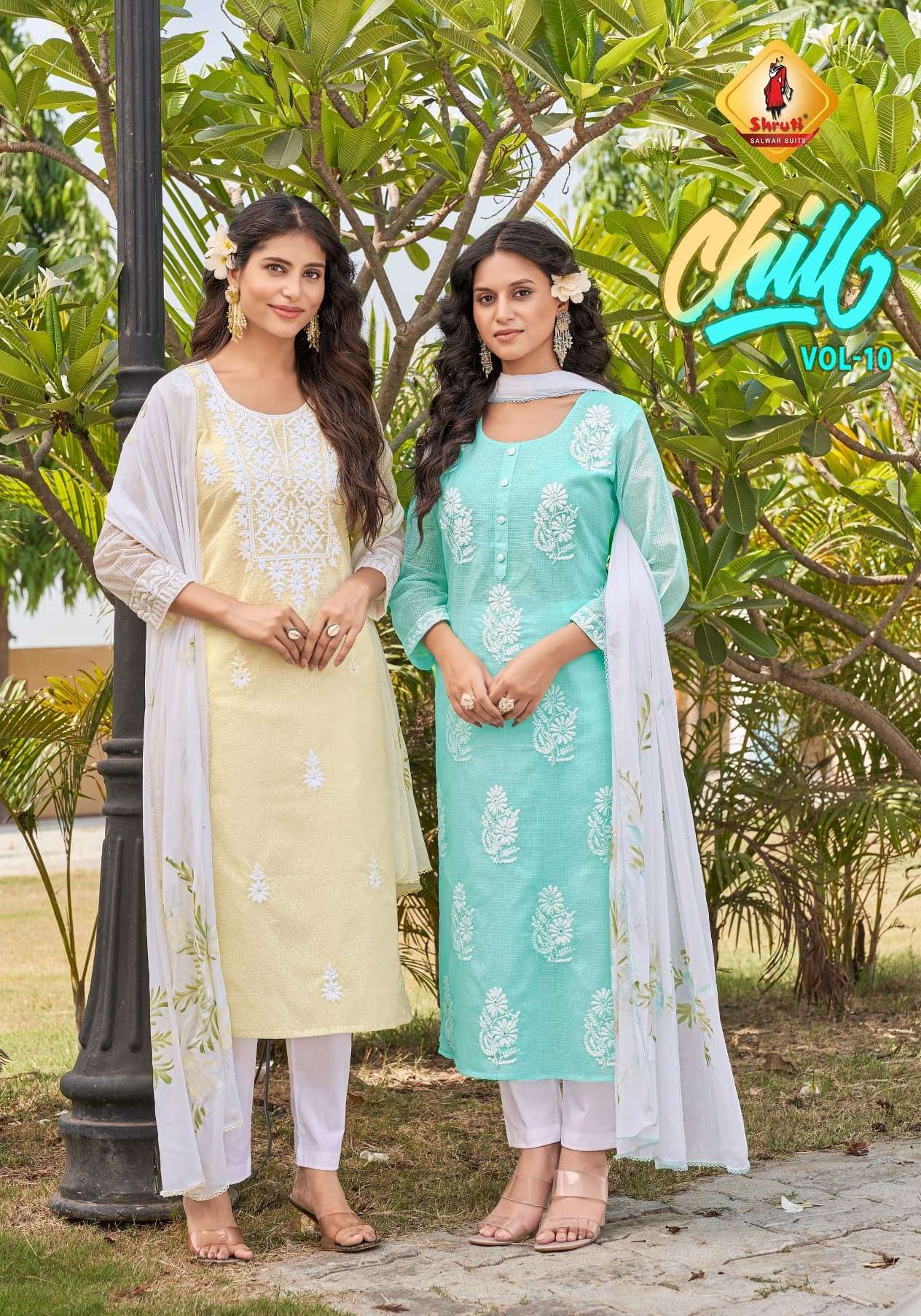 SHRUTI SUIT CHILL VOL 10 FESTIVAL WEAR FUL WORK STITCHED SAL...