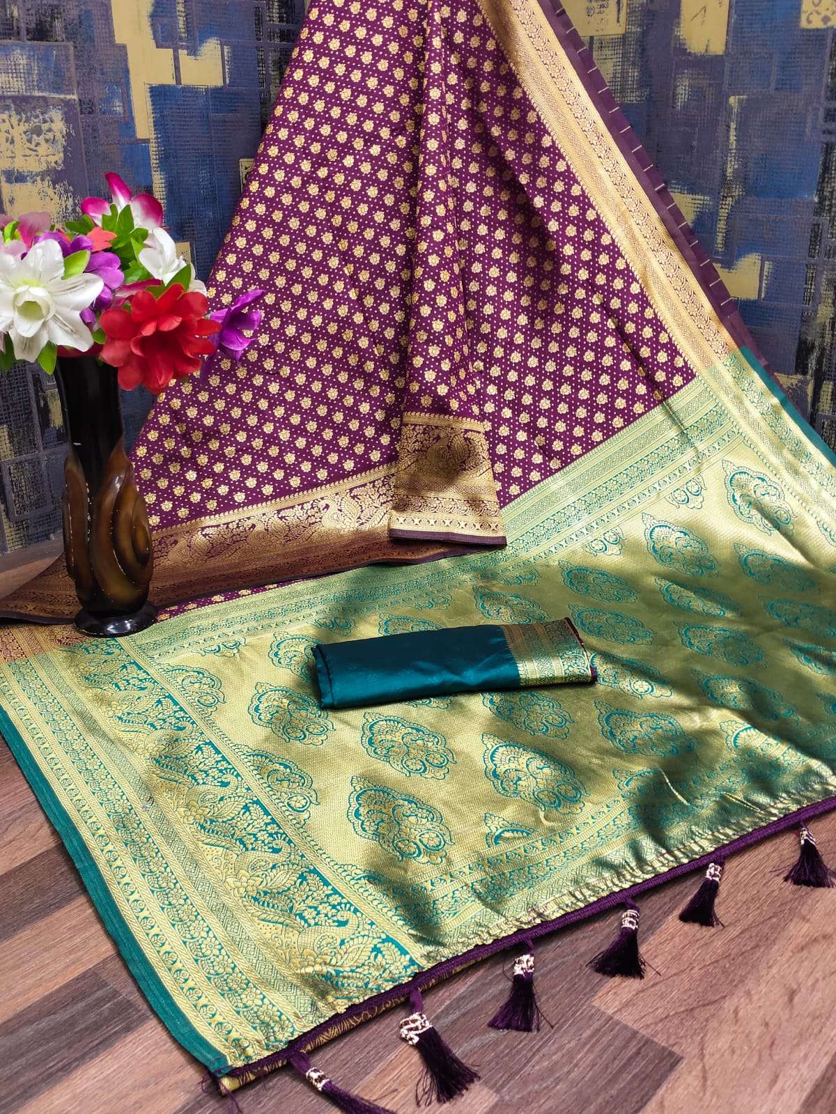 SOFT SILK WITH WEAVING DESIGN ALL OVER SAREE BEST ONLINE RAT...