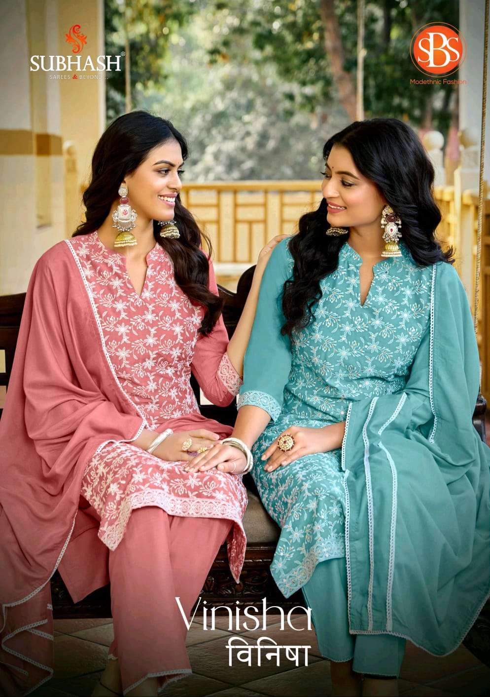 SUBHASH VINISHA CHINON FABRIC READYMADE SUIT FOR FESTIVAL CL...