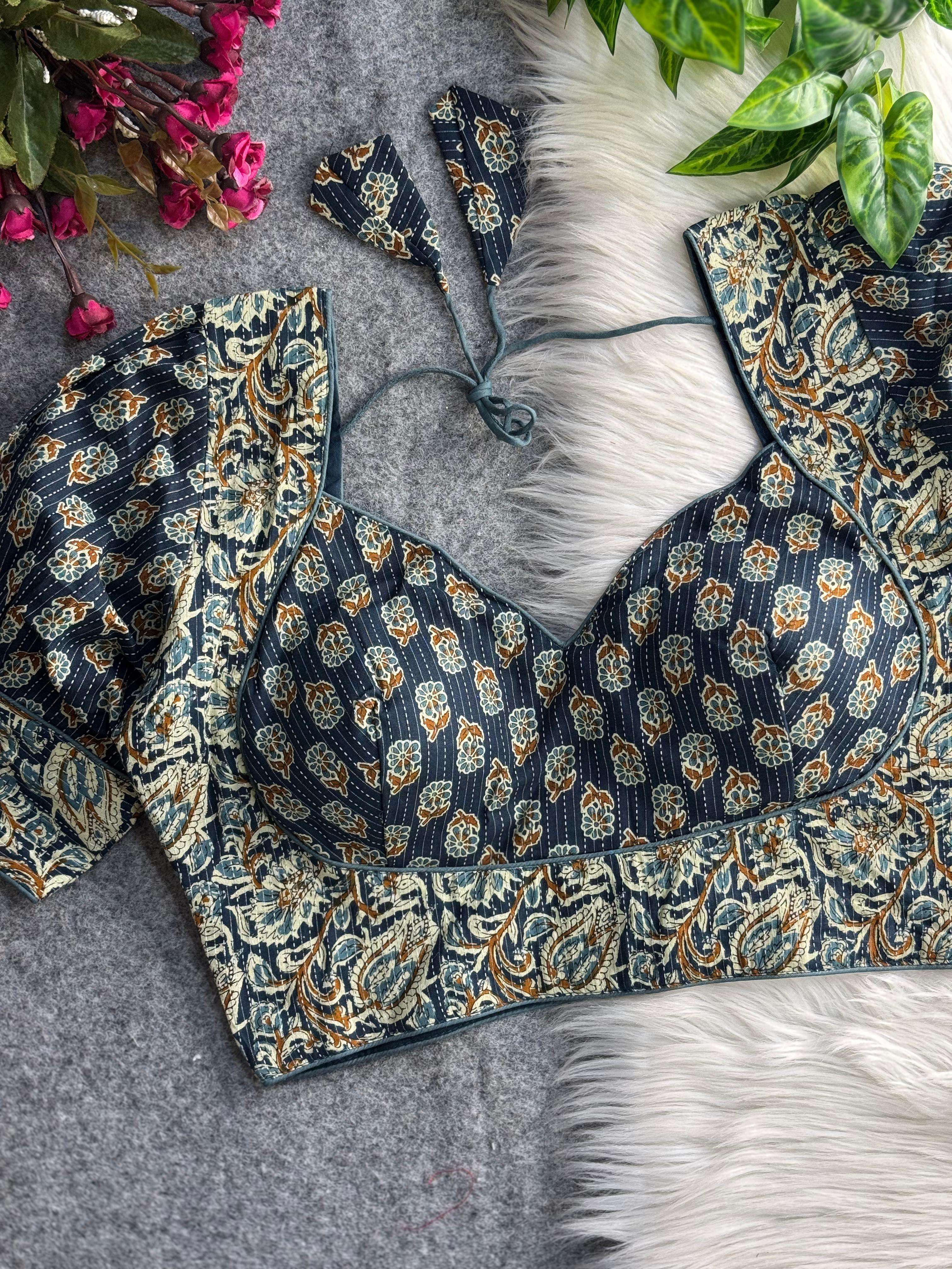 Summer special khadi cotton fancy look stich blouse collecti...