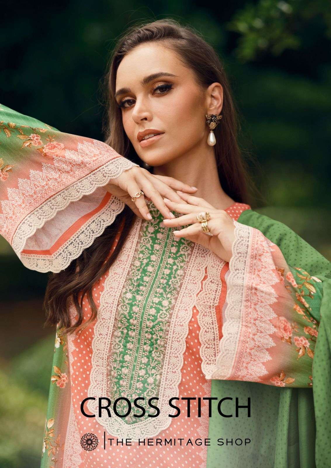 THE HERMITAGE SHOP CORSS STITCH FANCY LAWN COTTON SALWAR SUI...