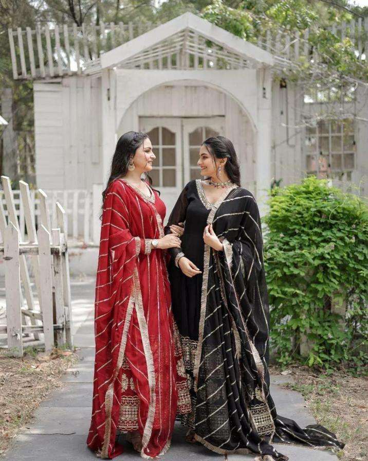 TRADITIONAL LOOK LONG ANARKALI STYLE BLOOMING FABRIC READYMA...