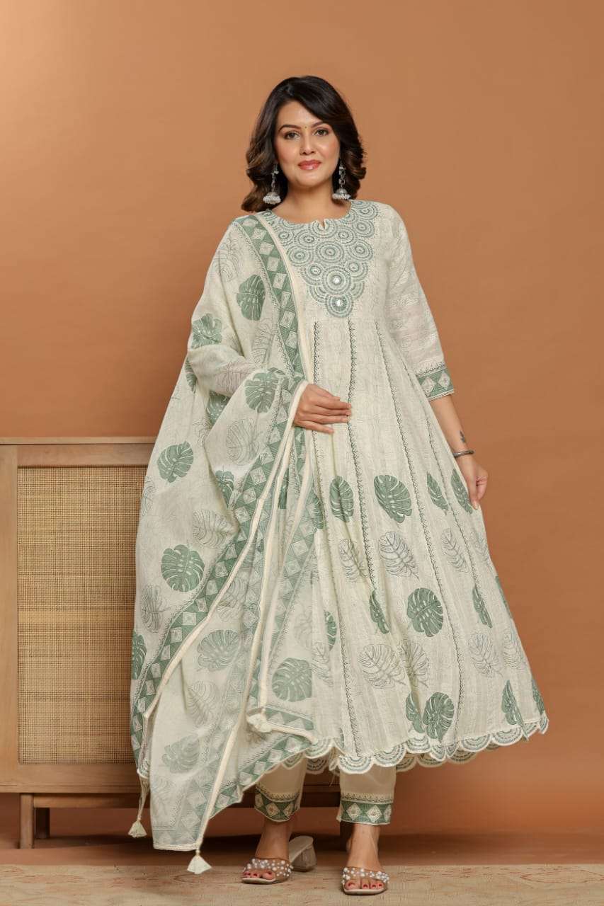 TREND WOMEN FASHION WHITE DESIGNER LONG KURTI SET SHOP SURAT...