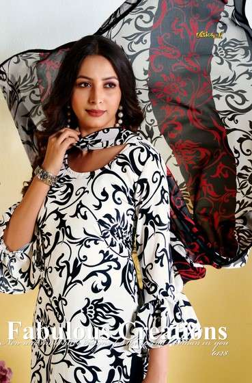 VAISHALI 6126 & 6132 BLACK WHITE DESIGN LADIES PARTY WEAR DE...