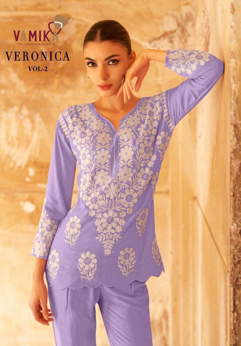 VAMIKA VERONICA VOL 2 111 WESTERN WEAR RAYON DESIGN CORD SET...