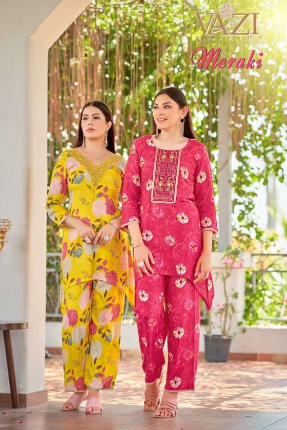 VAZI FASHION MERAKI WOMEN STYLISH CLOTH READYMADE 2 PCS SUIT...