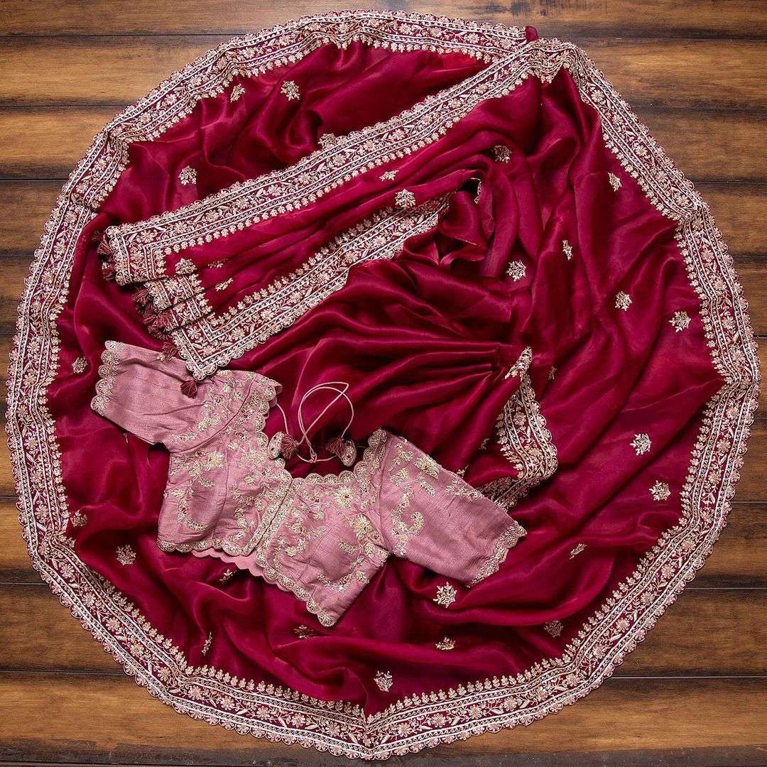VICHITRA SILK WITH HEAVY EMBROIDERY WORK SAREE COLLECTION JA...