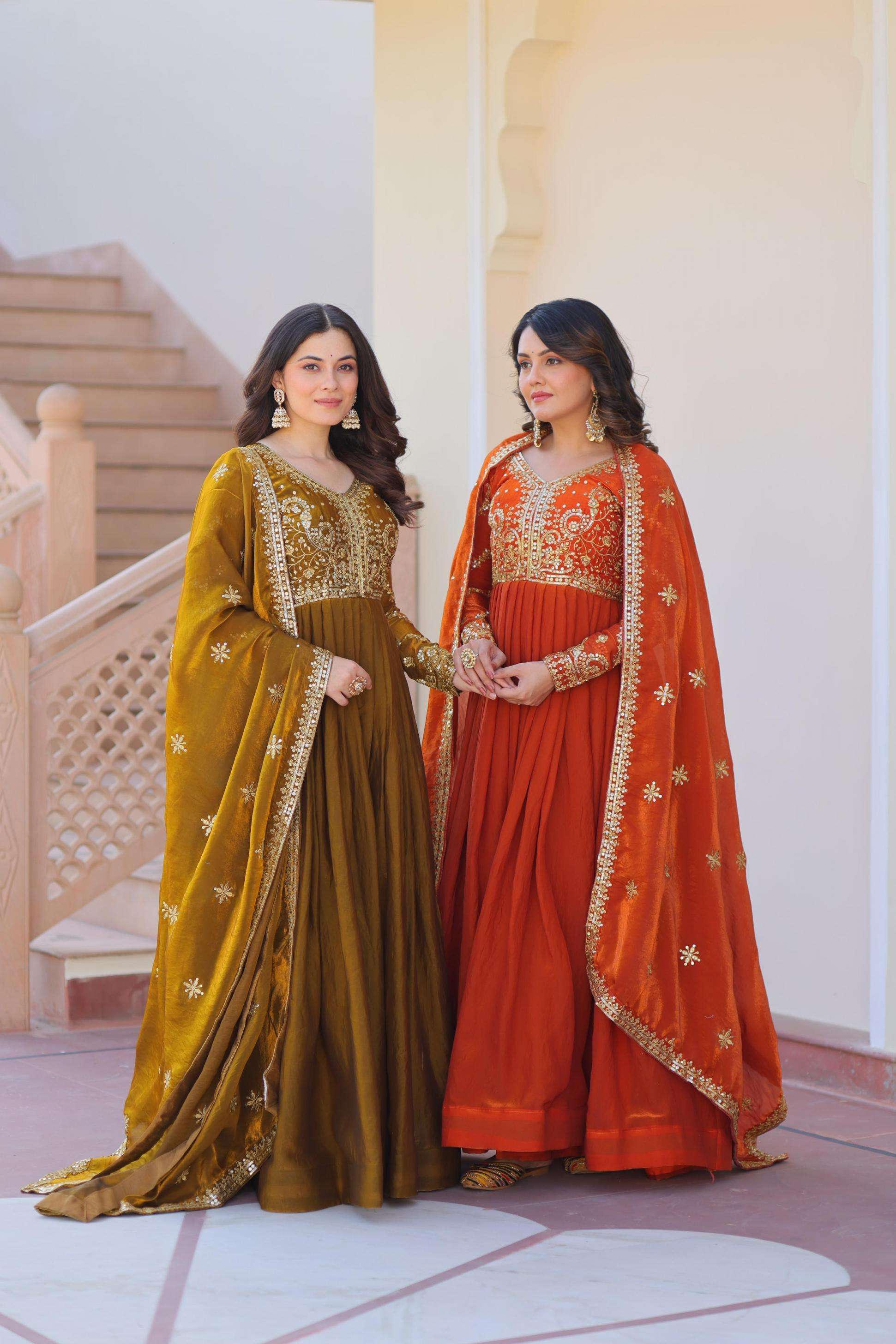 WEDDING SPECIAL BEAUTIFUL EMBROIDERY WORK LONG ROYAL LOOK AN...