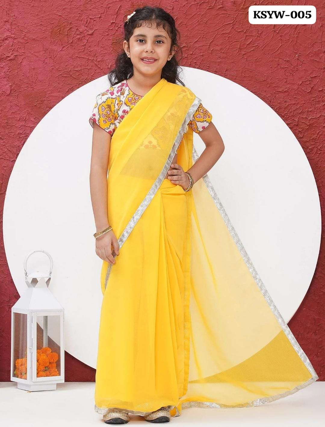 YELLOW SHADES DOLA SILK FABRIC KIDS SPECIAL SAREE COLLECTION...