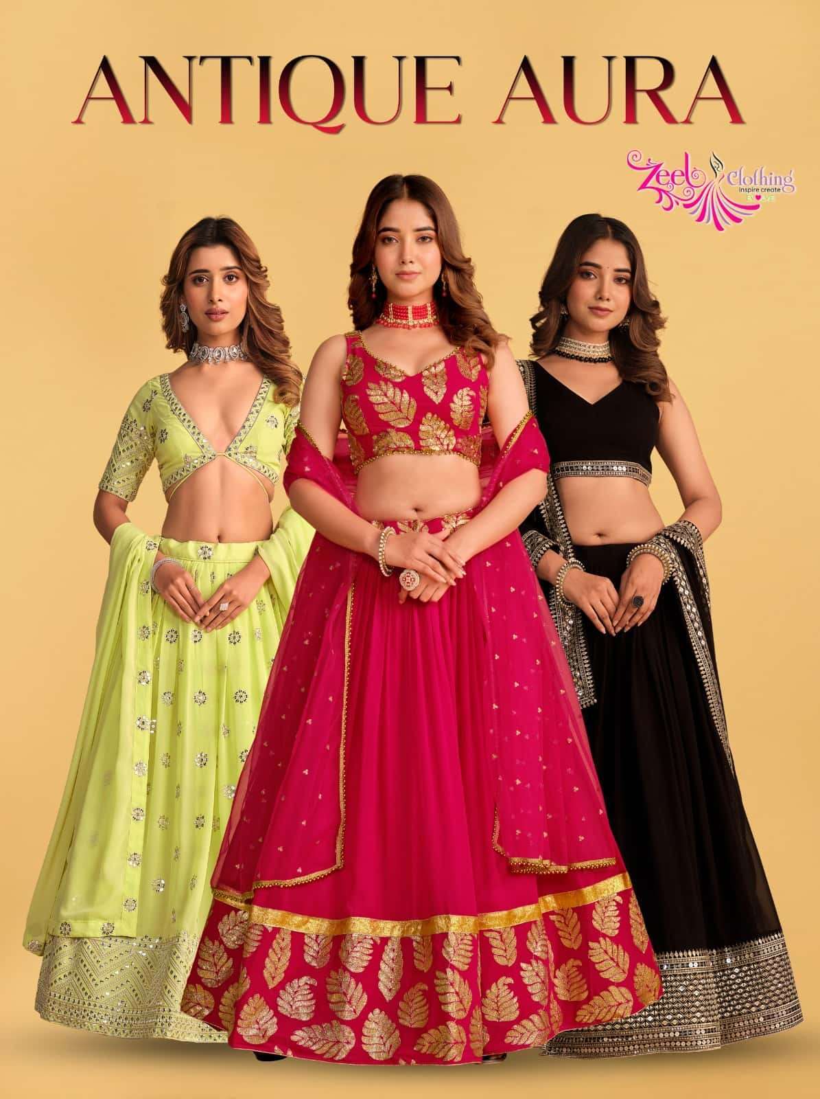 ZEEL CLOTHING ANTIQUE AURA 5059  TO 5064 FESTIVAL SPECIAL LE...