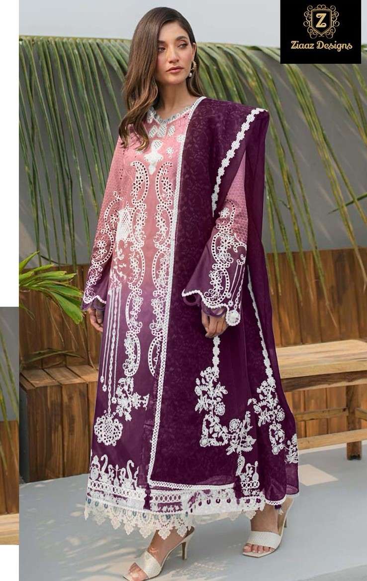 ZIAAZ 542 COTTON EMBROIDERY WORK PAKISTANI SUITS SUPPLIER IN...