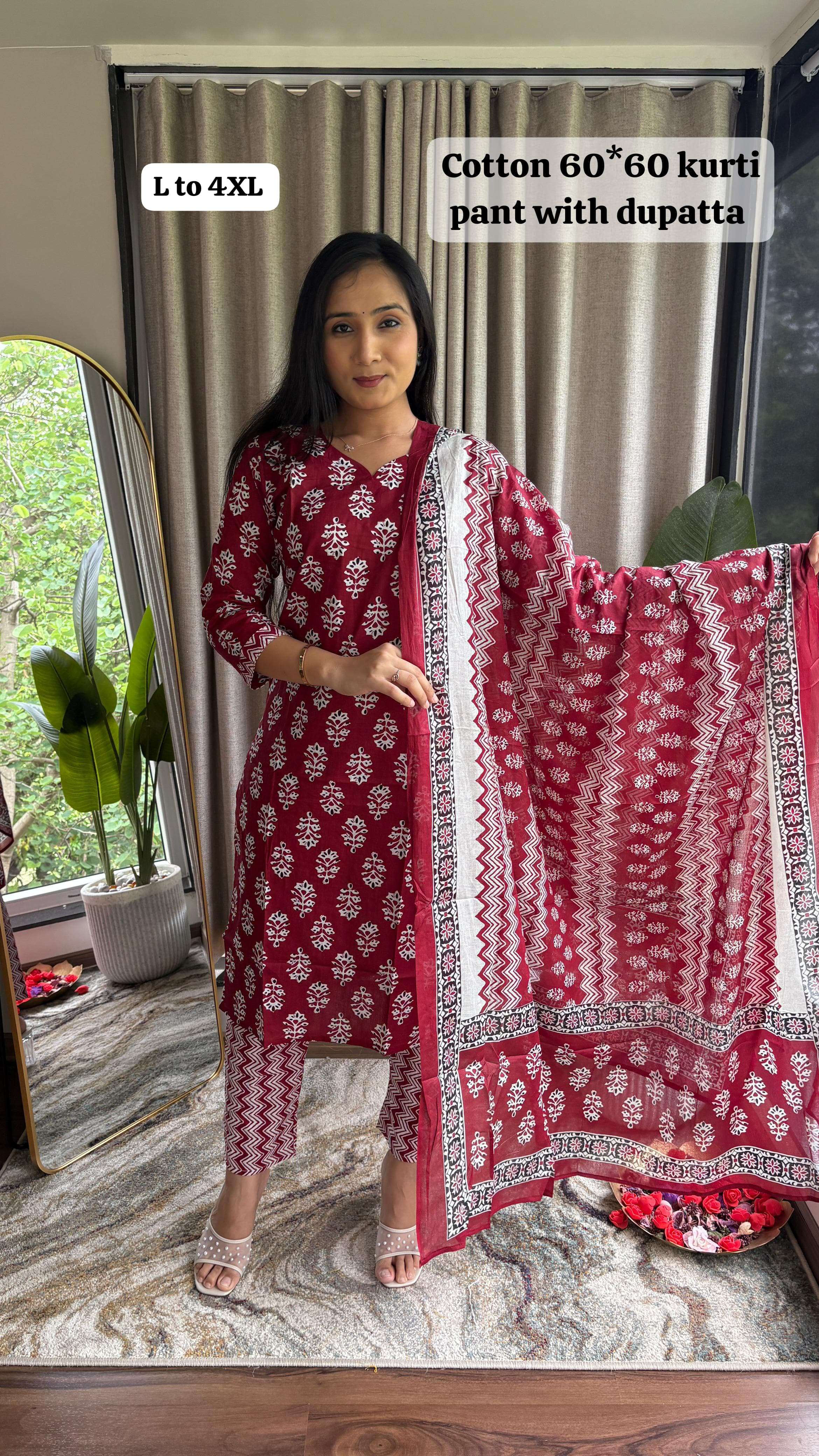 60 COTTON KURTI WITH PANT DUPATTA SET REGULAR WEAR EXPORTER ...