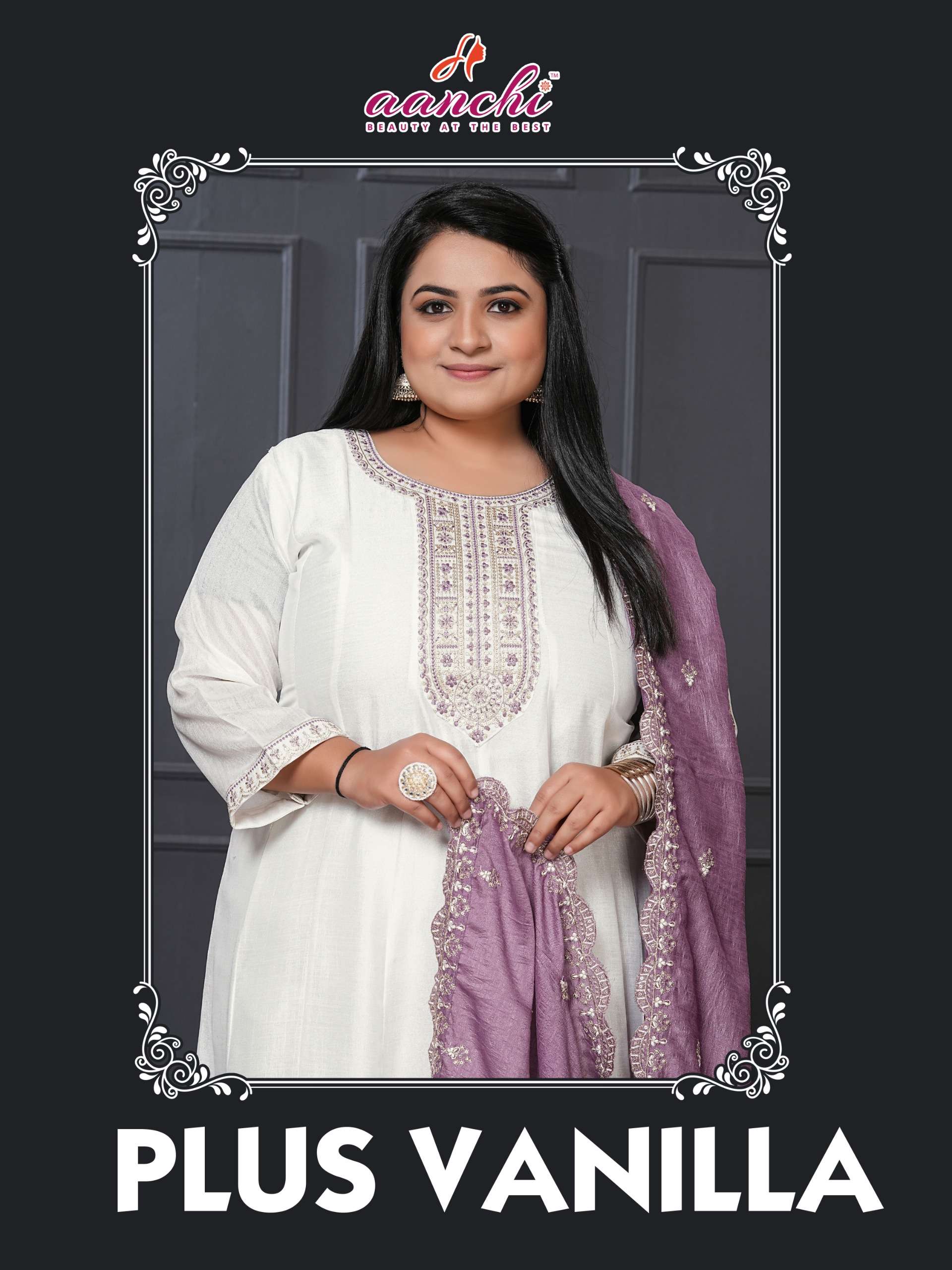 AANCHI PLUS VANILLA FESTIVAL BIG SIZE WOMEN VICHITRA SILK AN...
