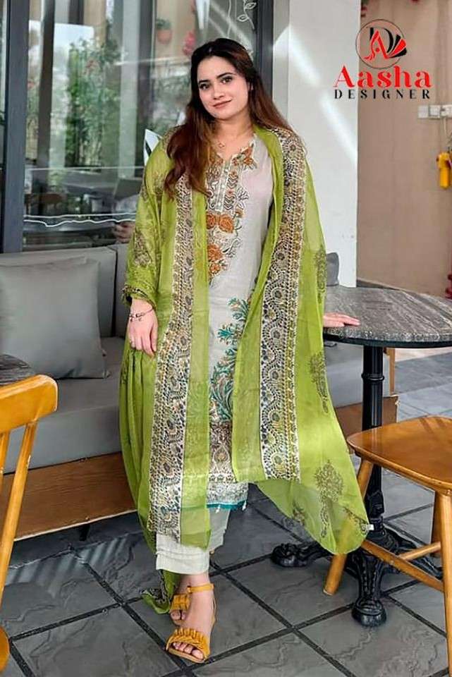 AASHA DESIGNER 1169 COTTON PRINT EXCLUSIVE WOMEN DRESS MATER...