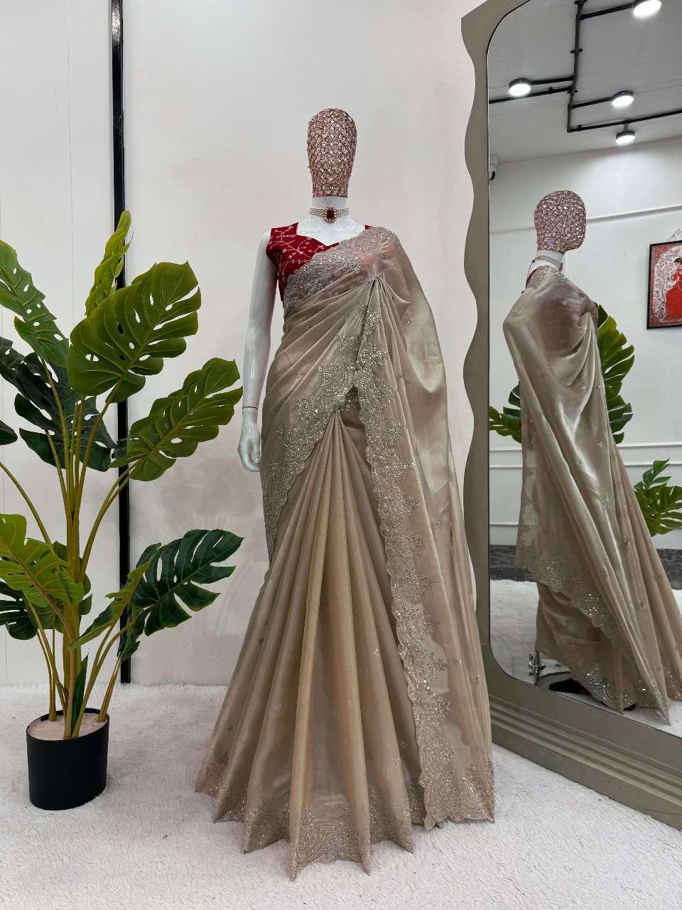 ADAH JIMMY CHOO FABRIC FANCY WEDDING LOOK  SAREE BEST COLLEC...