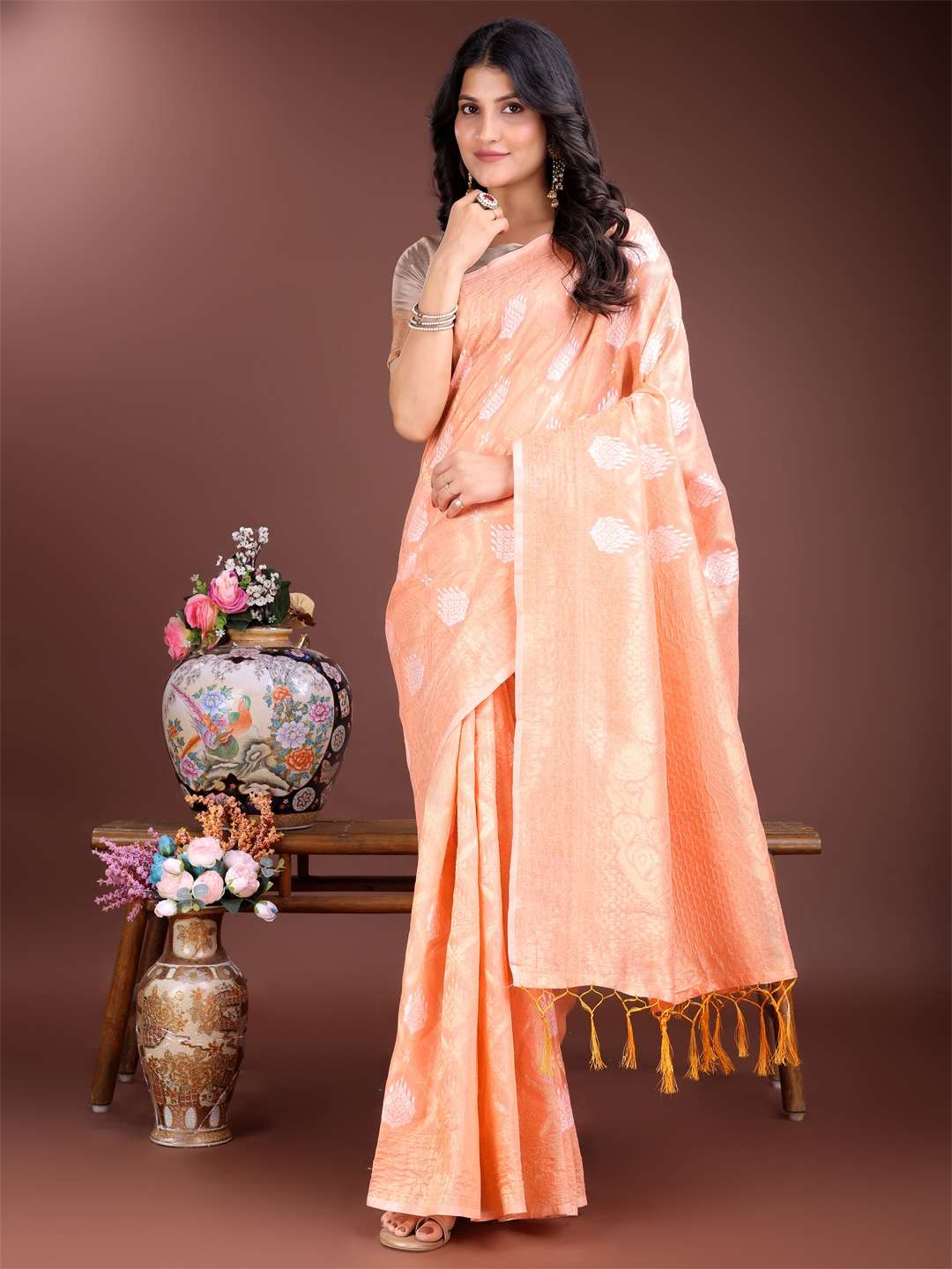 Astita Sootra cotton fabric fancy look saree supplies in sur...