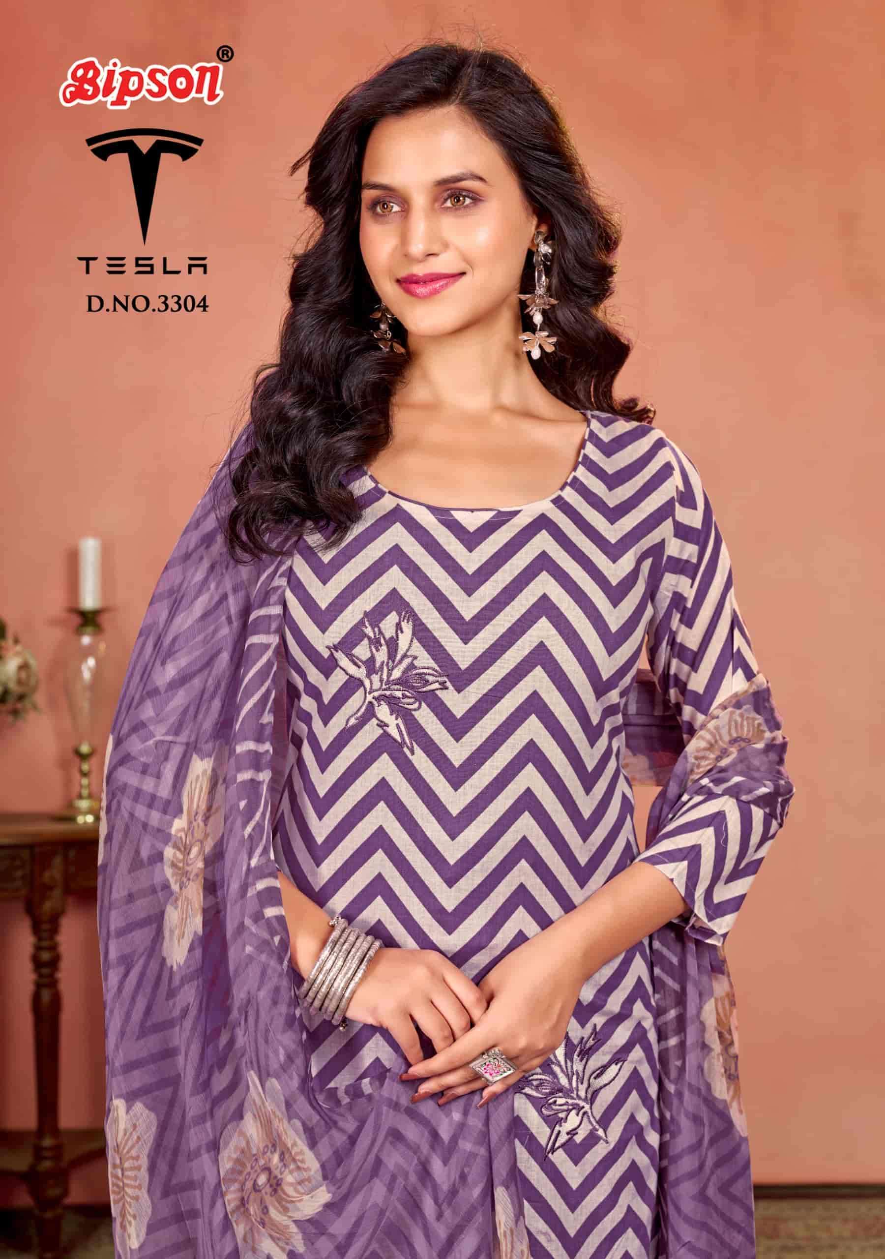BIPSON TESLA 3304 DESIGNER PRINT COTTON DRESS MATERIAL SUPPL...