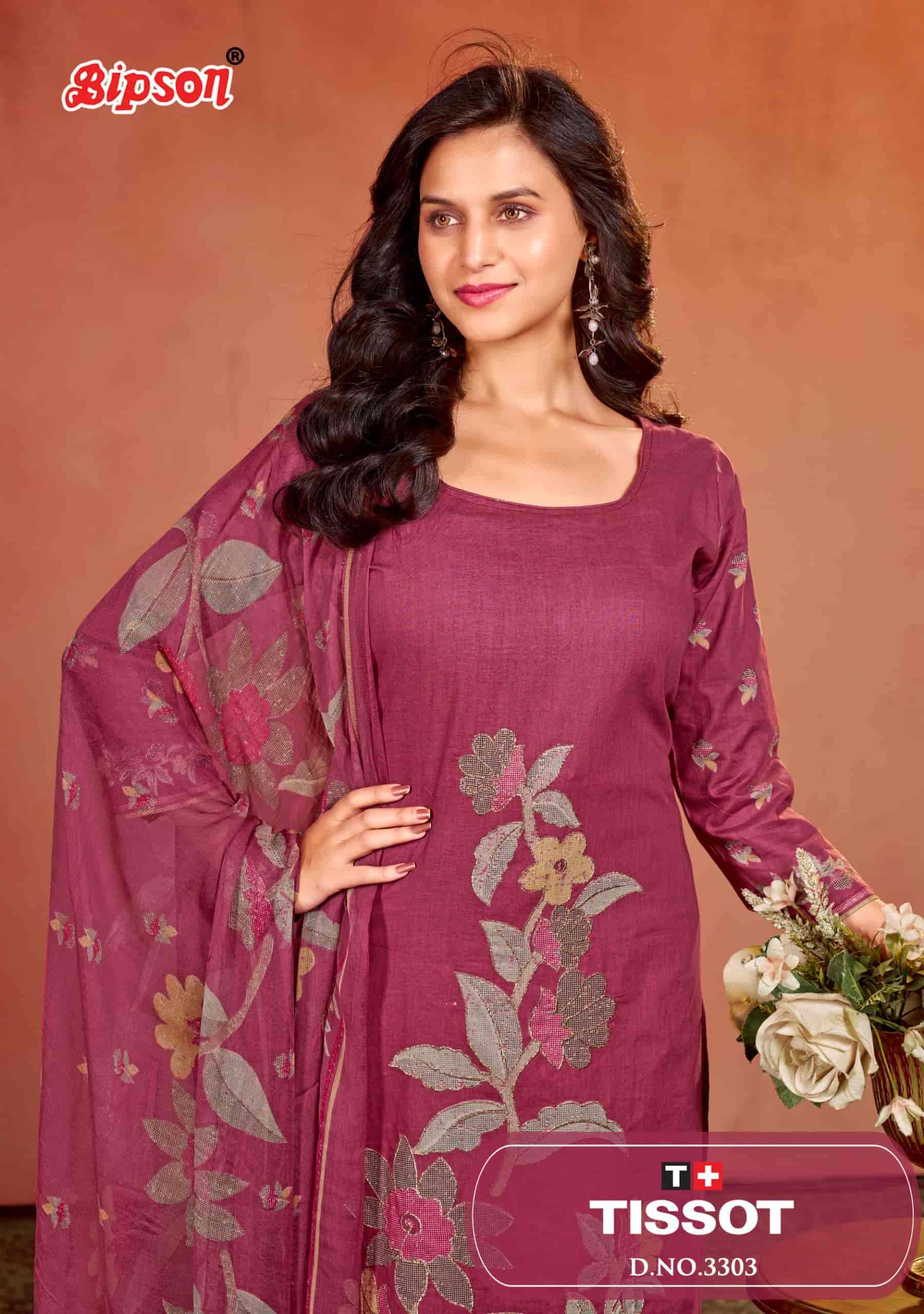 BIPSON TISSOT 3303 PURE CAMBRIC COTTON PRINT SALWAR SUIT RES...